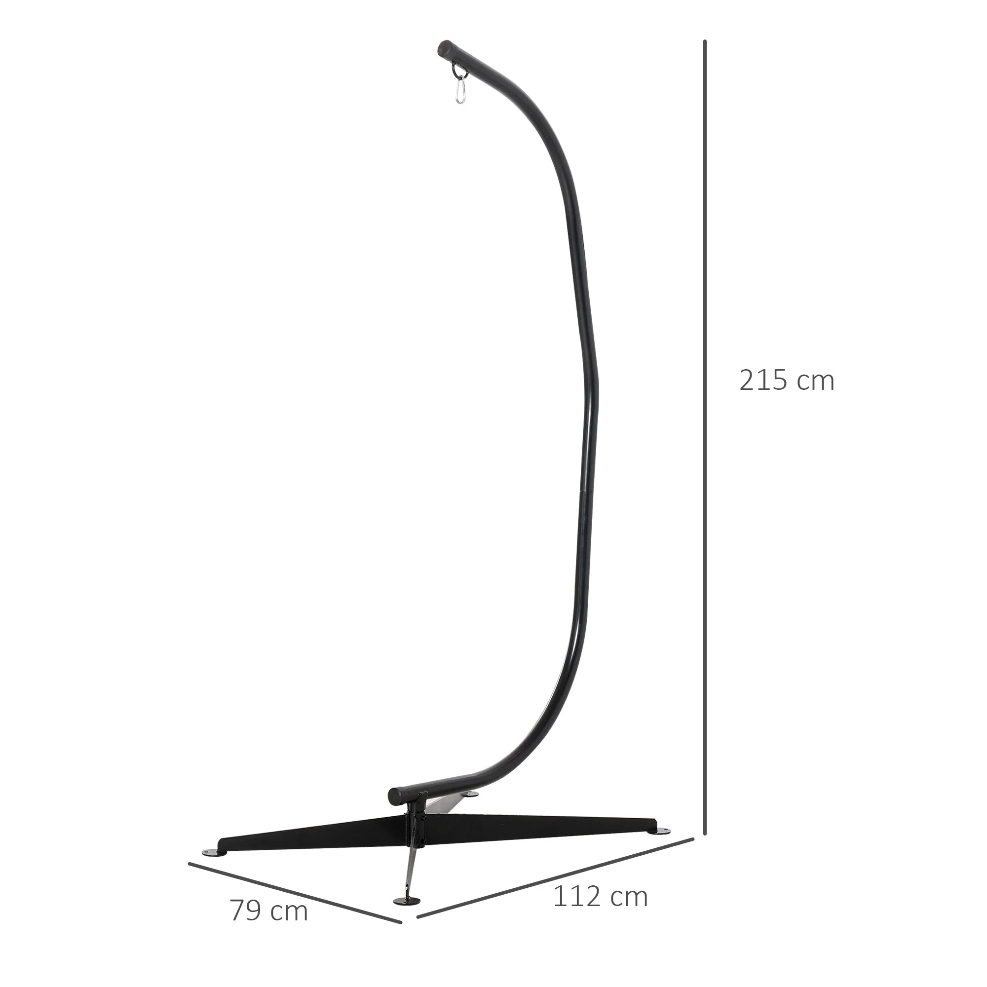 Hanging Hammock Stand Hammock Chair Stand C Stand Steel Heavy Duty Stand for Hanging Hammock Air Porch Swing Chair Indoor Outdoor Only Construction - Image 3