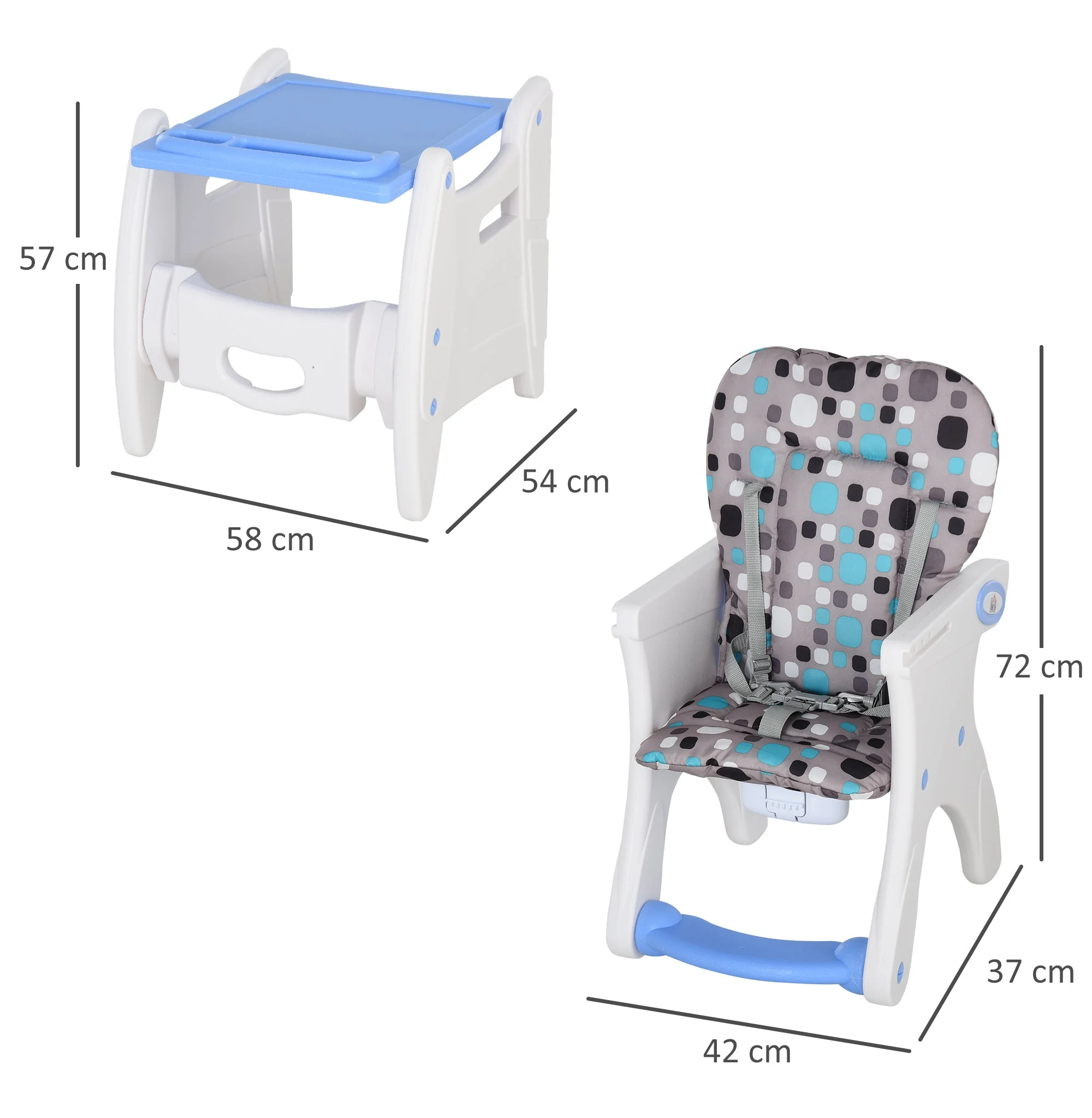 HDPE 3-in-1 Baby Booster High Chair Blue - Image 3