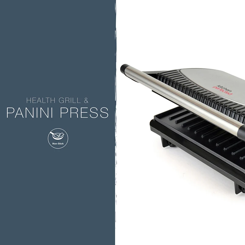Health Grill And Panini Press By KitchenPerfected - Black And Steel - Image 3