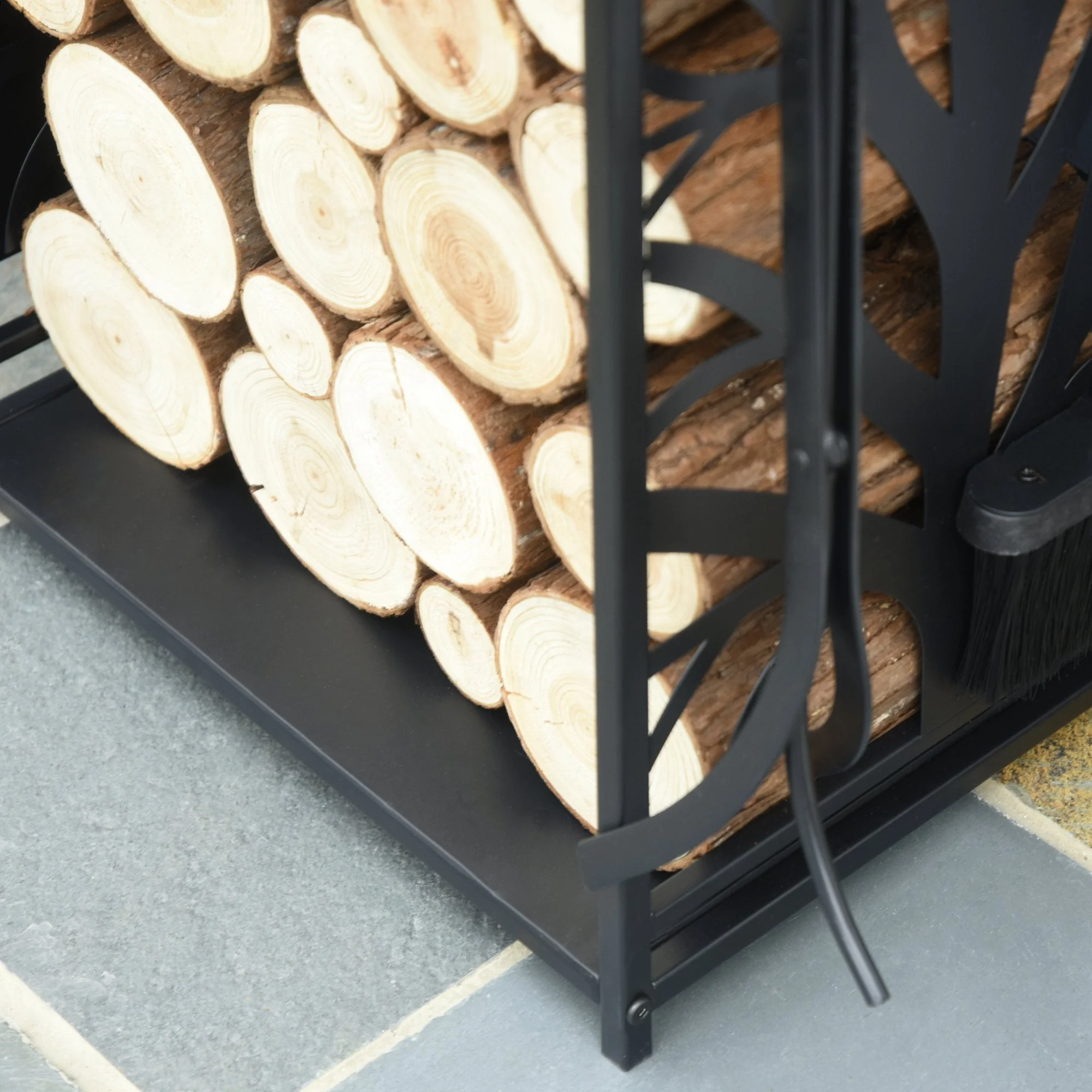 Heavy Duty Firewood Wood Log Rack Fireplace Wood Storagew/ 4 Tools - Image 9