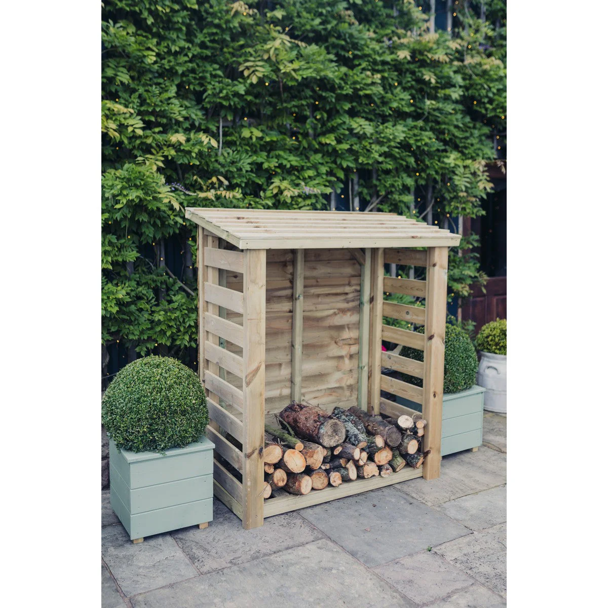 Heavy Duty Garden Log Store 120cm wide x 60cm deep by Churnet Valley - LSOP5X4