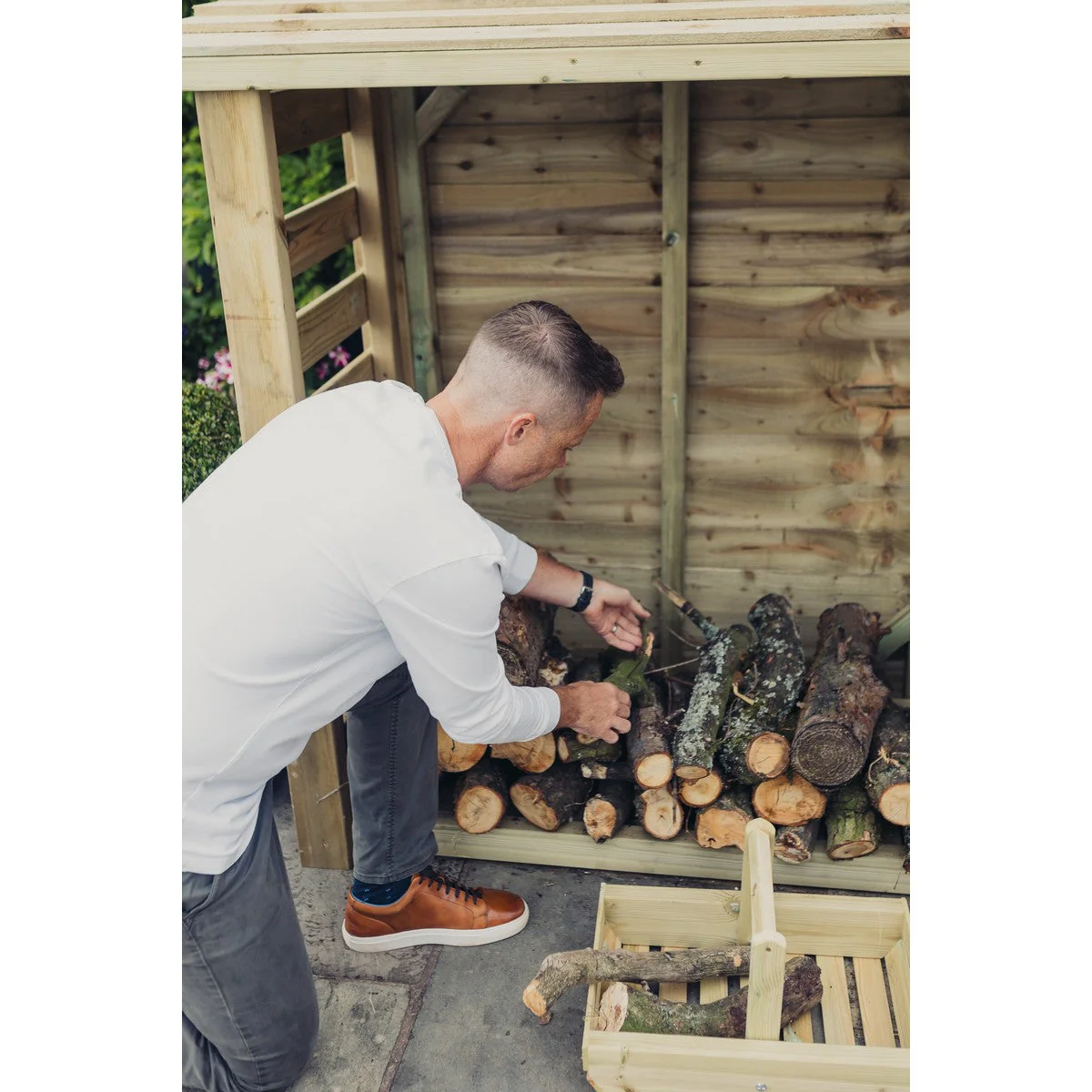Heavy Duty Garden Log Store 120cm wide x 60cm deep by Churnet Valley - LSOP5X4 - Image 2