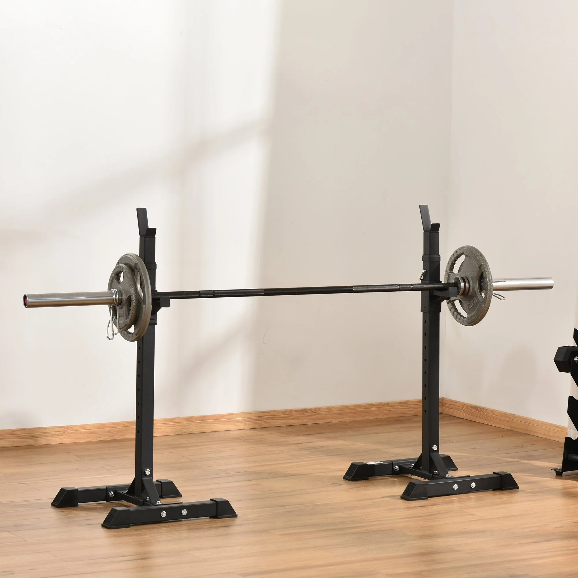 Heavy Duty Weights Bar Barbell Squat Stand Barbell Rack Spotter GYM Fitness Power Rack Holder Bench New - Image 2