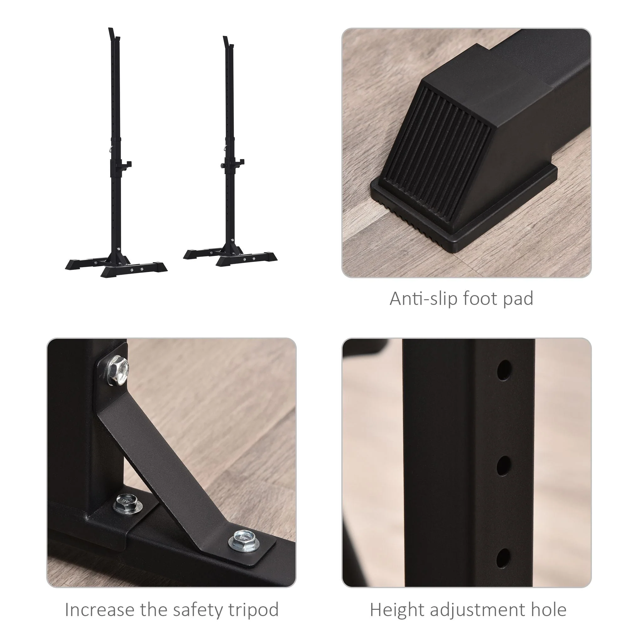 Heavy Duty Weights Bar Barbell Squat Stand Barbell Rack Spotter GYM Fitness Power Rack Holder Bench New - Image 5