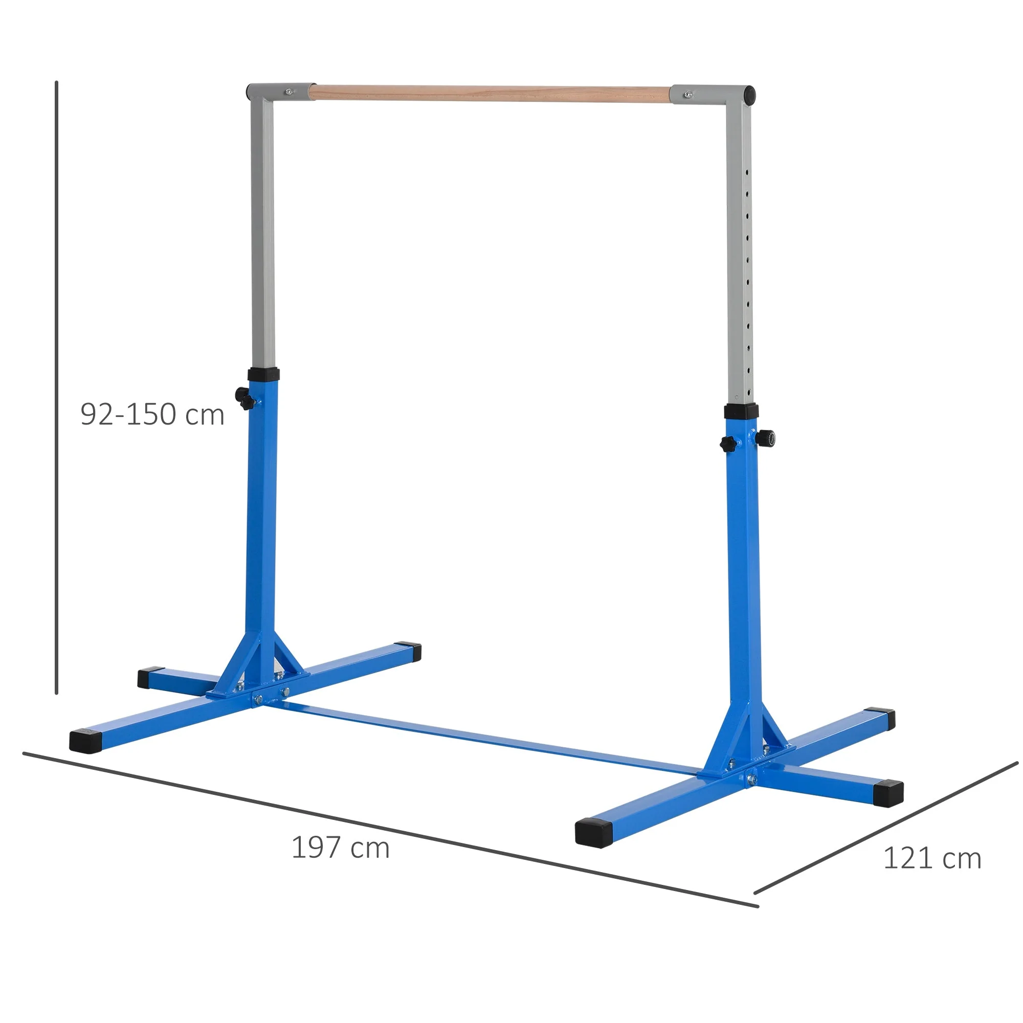 Height Adjustable Gymnastics Horizontal Bar For Kids Home Gym Training Children Junior Kip High Bar Fitness Blue - Image 3