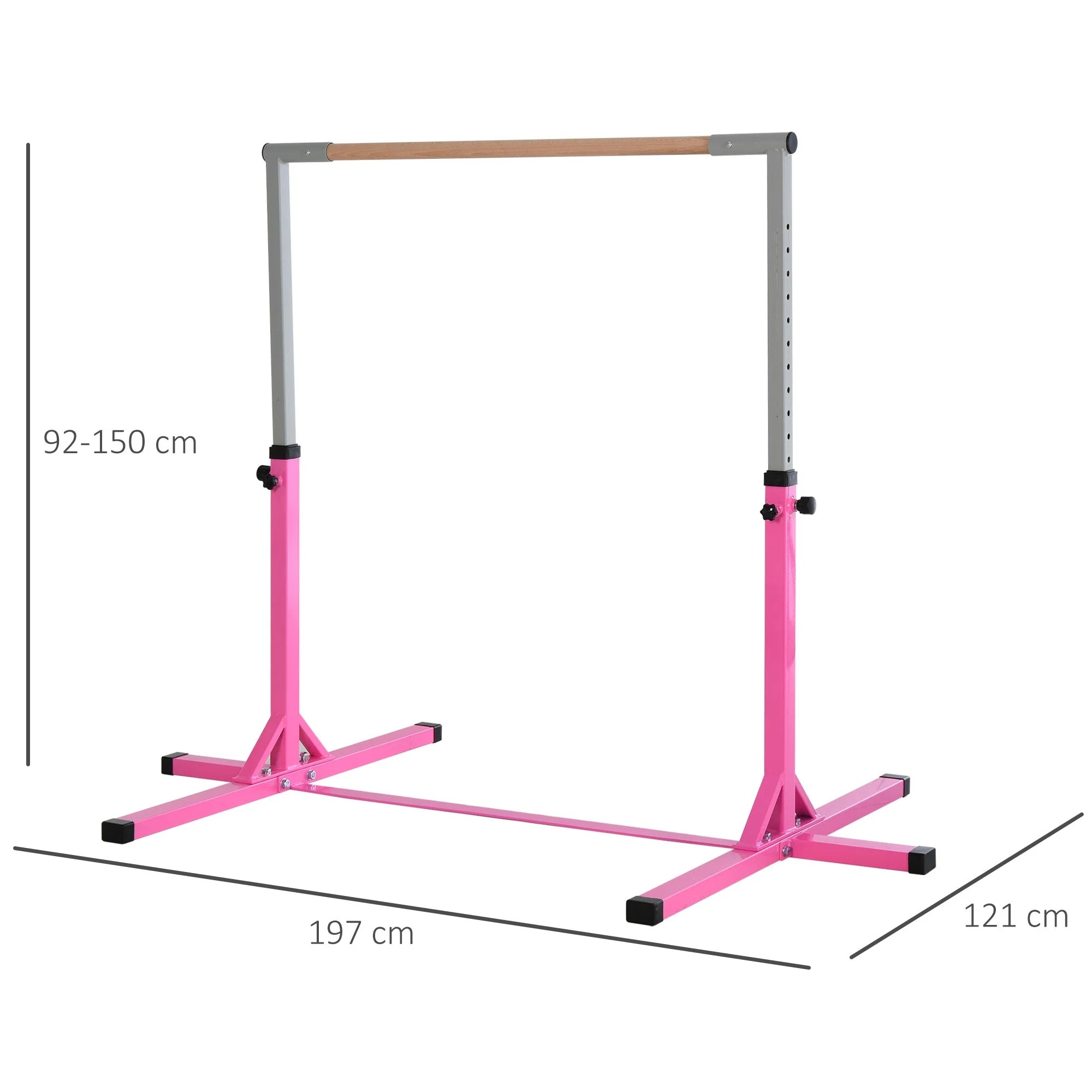 Height Adjustable Gymnastics Horizontal Bar For Kids Home Gym Training Children Junior Kip High Bar Fitness Pink - Image 3
