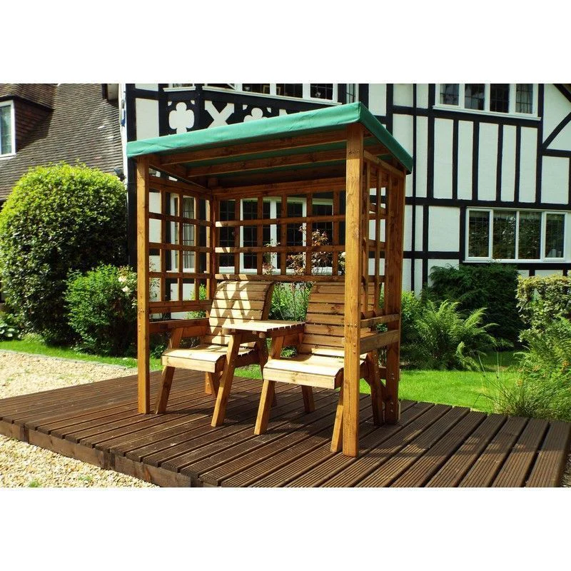 Henley Garden Arbour by Charles Taylor - 2 Seats Green Cushions - Image 2
