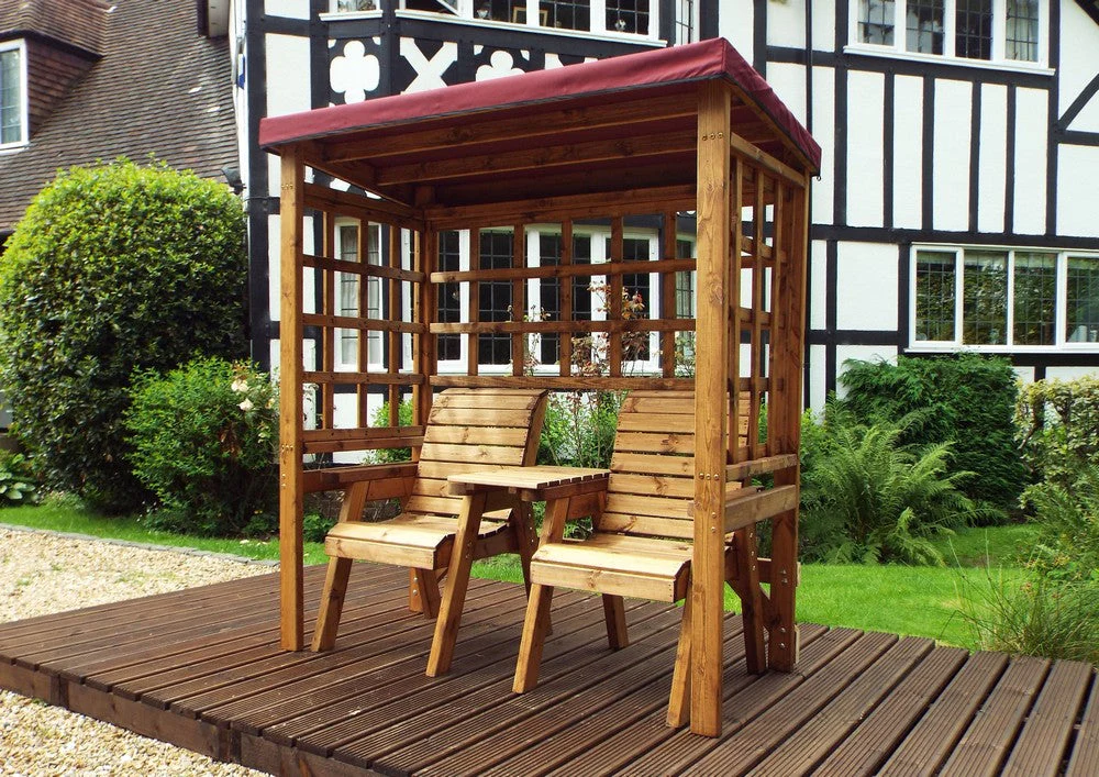 Henley Garden Tete a Tete by Charles Taylor - 2 Seats burgundy Cushions - Image 6