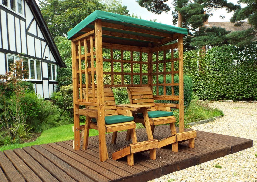 Henley Garden Tete a Tete by Charles Taylor - 2 Seats Green Cushions - Image 3