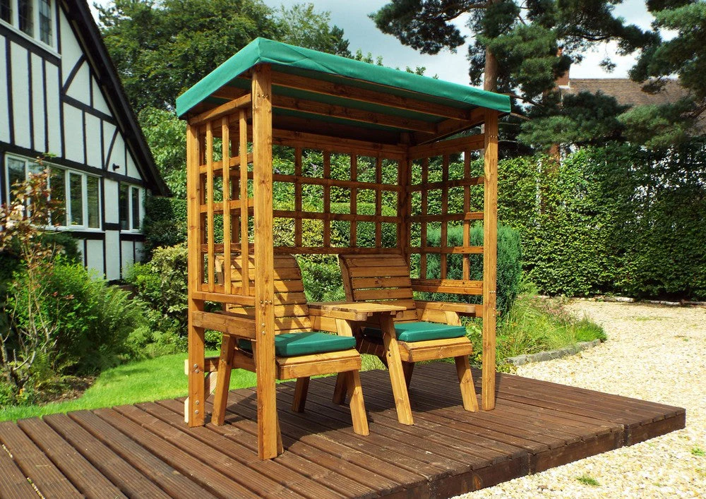 Henley Garden Tete a Tete by Charles Taylor - 2 Seats Green Cushions - Image 4