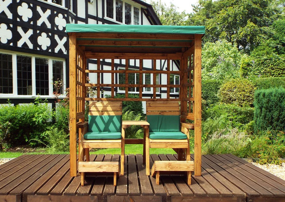 Henley Garden Tete a Tete by Charles Taylor - 2 Seats Green Cushions - Image 7
