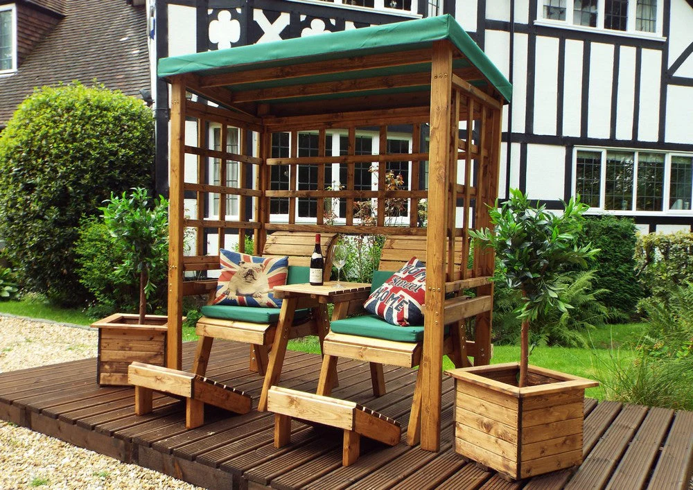 Henley Garden Tete a Tete by Charles Taylor - 2 Seats Green Cushions - Image 8