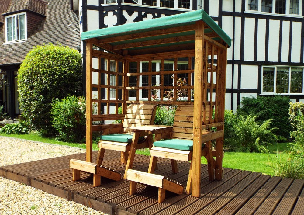 Henley Garden Tete a Tete by Charles Taylor - 2 Seats Green Cushions - Image 9