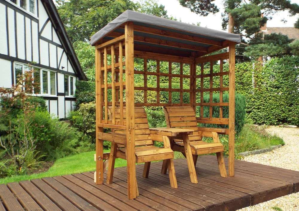 Henley Garden Tete a Tete by Charles Taylor - 2 Seats Grey Cushions - Image 2