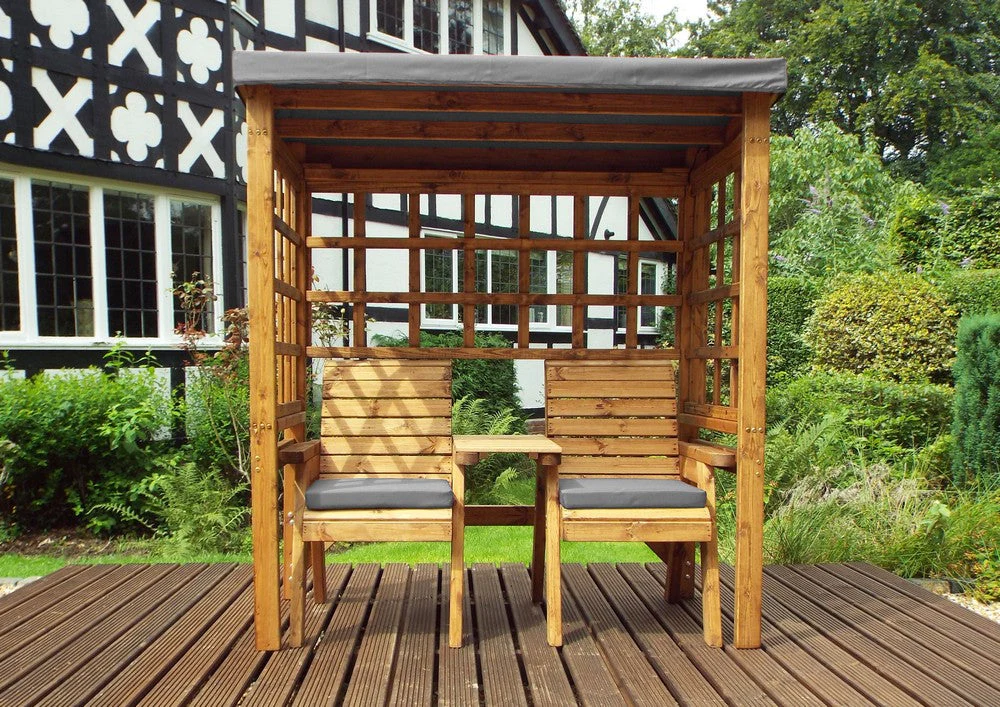 Henley Garden Tete a Tete by Charles Taylor - 2 Seats Grey Cushions - Image 3