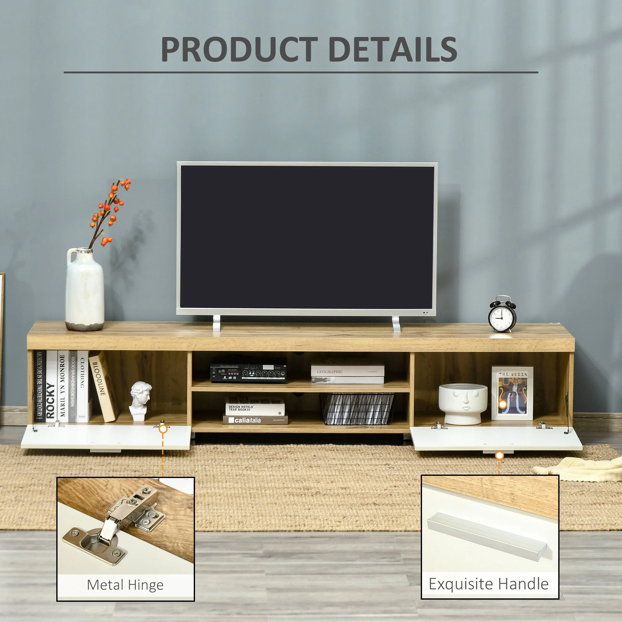 Herringbone Pattern TV Cabinet - Image 5