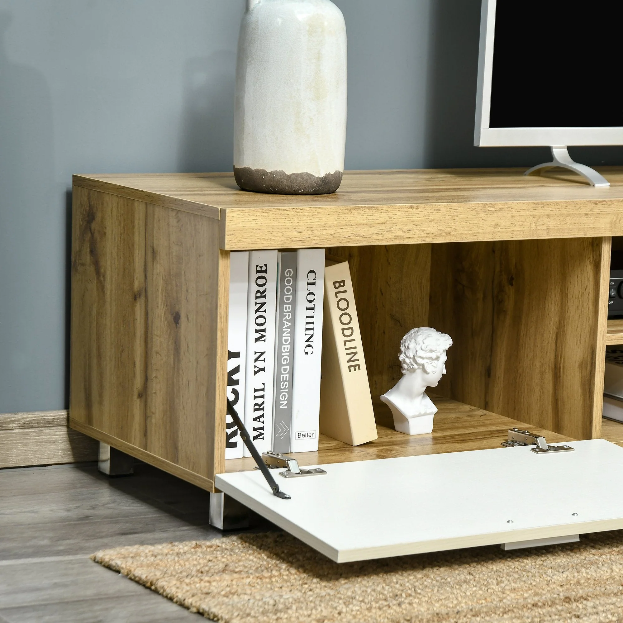 Herringbone Pattern TV Cabinet - Image 8