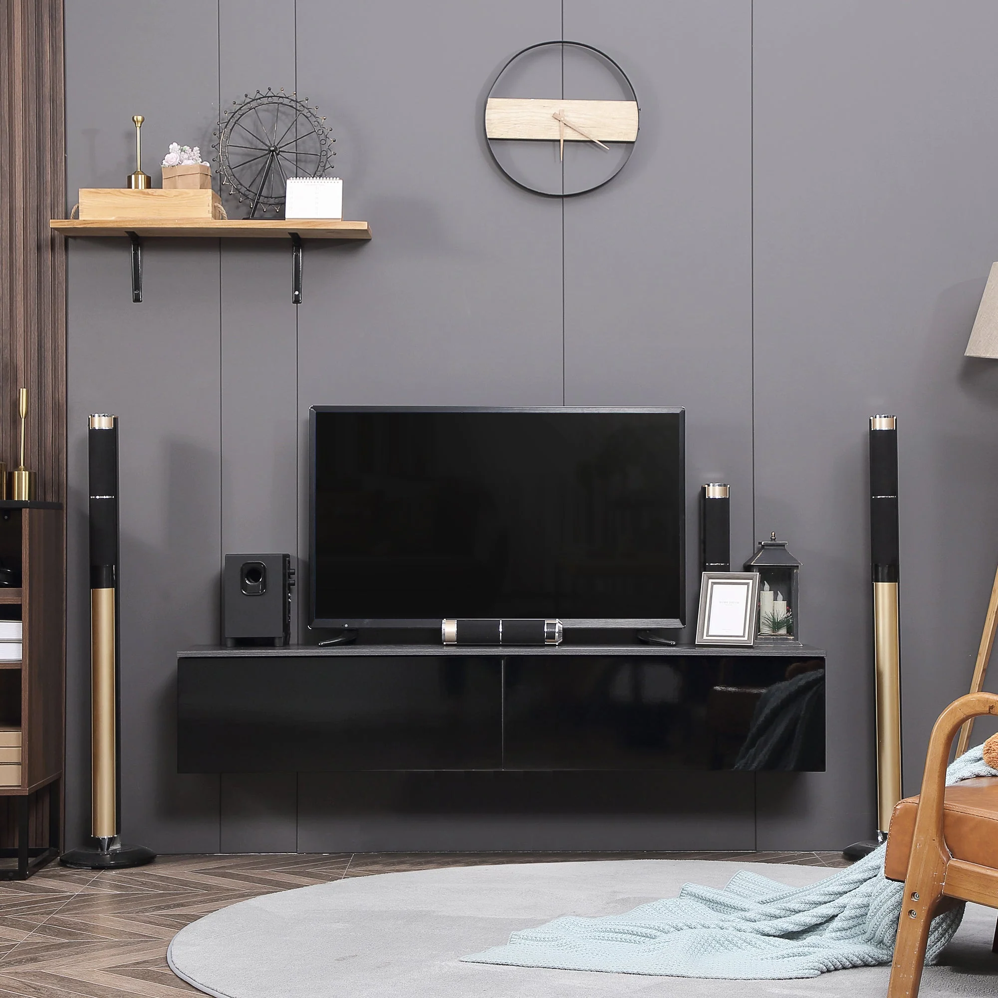 High Gloss Floating TV Unit Stand for TVs up to 70" - Image 6