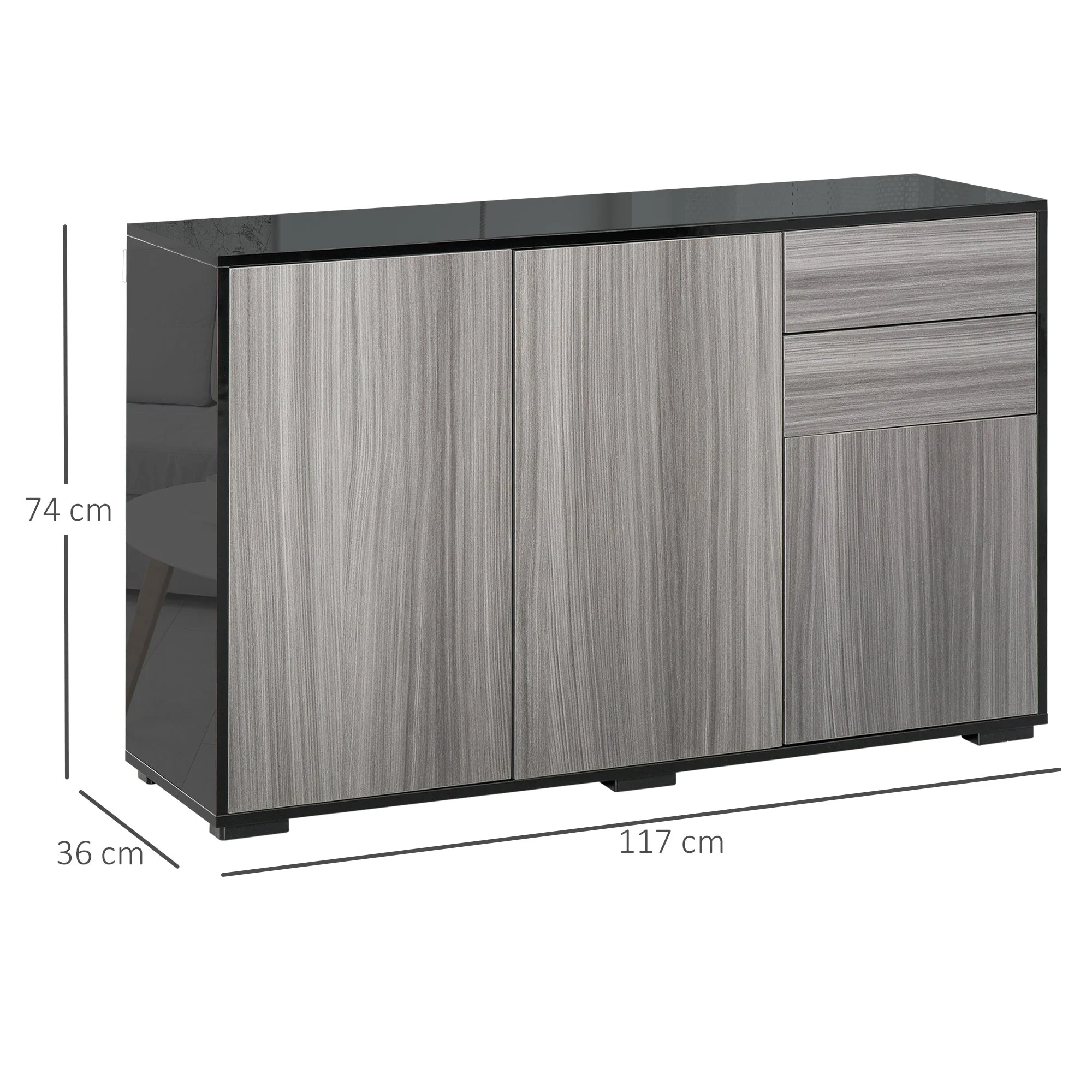 High Gloss Frame Sideboard - Image 3