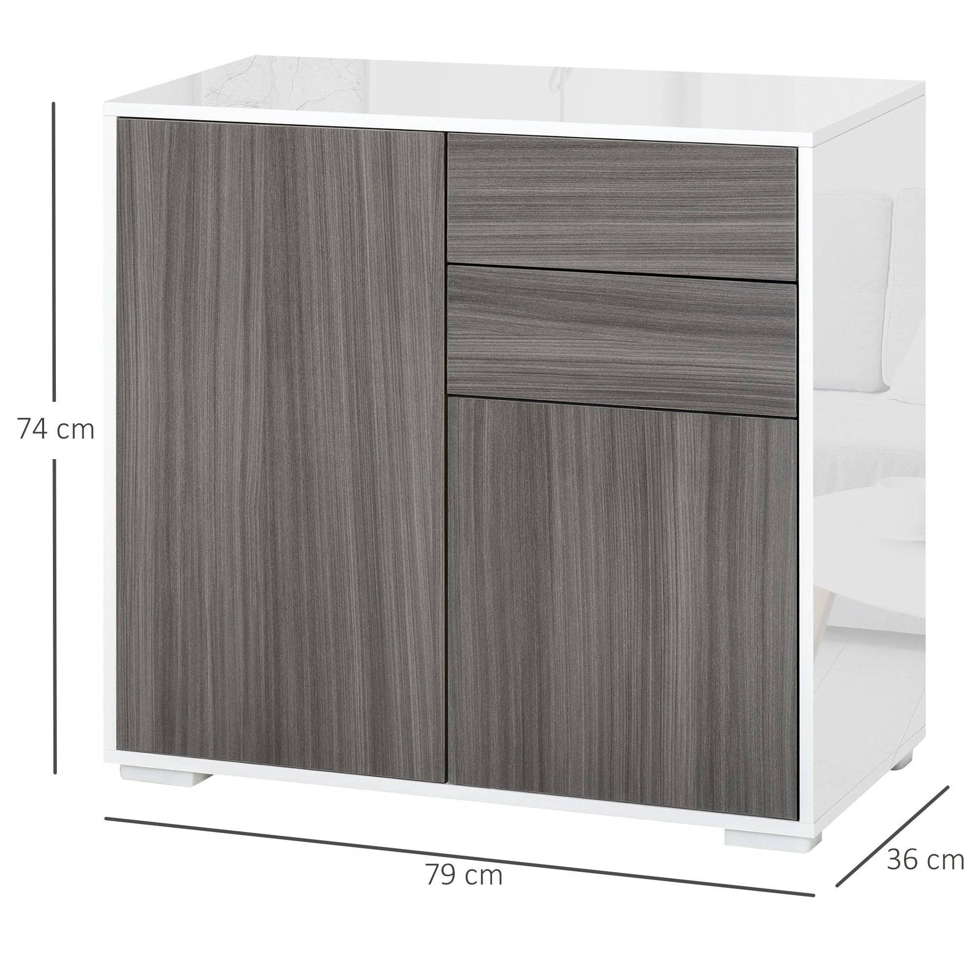 High Gloss Frame Sideboard - Image 3