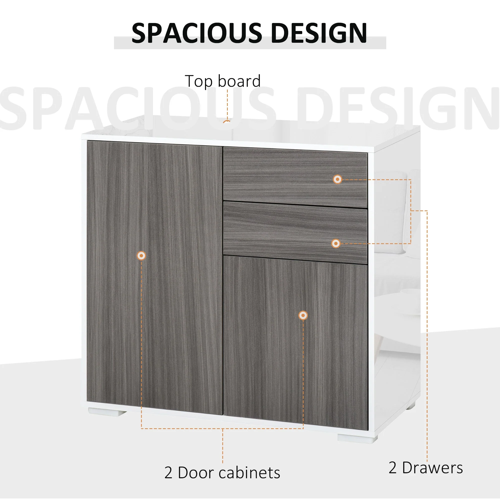 High Gloss Frame Sideboard - Image 4
