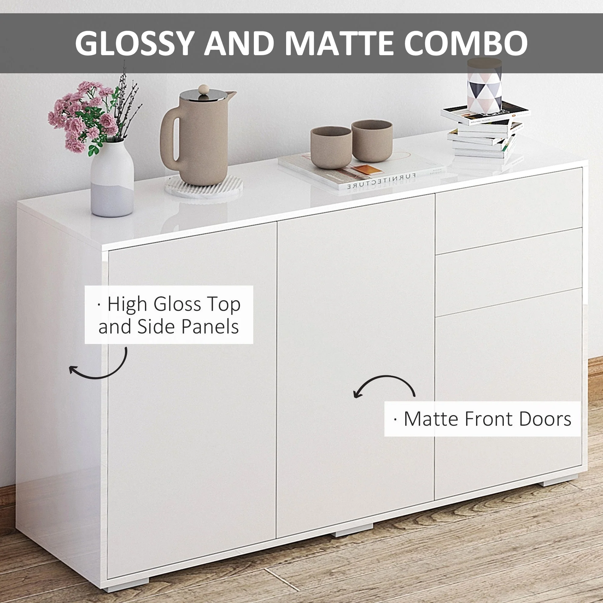 High Gloss Frame Sideboard - Image 6