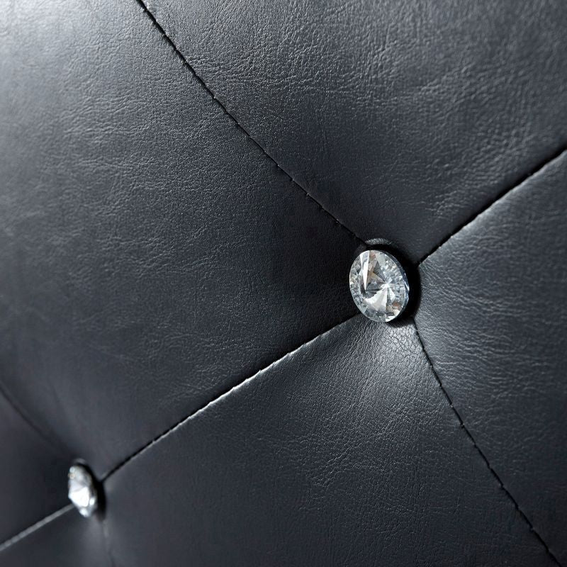 Hollywood King Size Ottoman Bed Faux Leather Black 5 x 7ft - Image 5