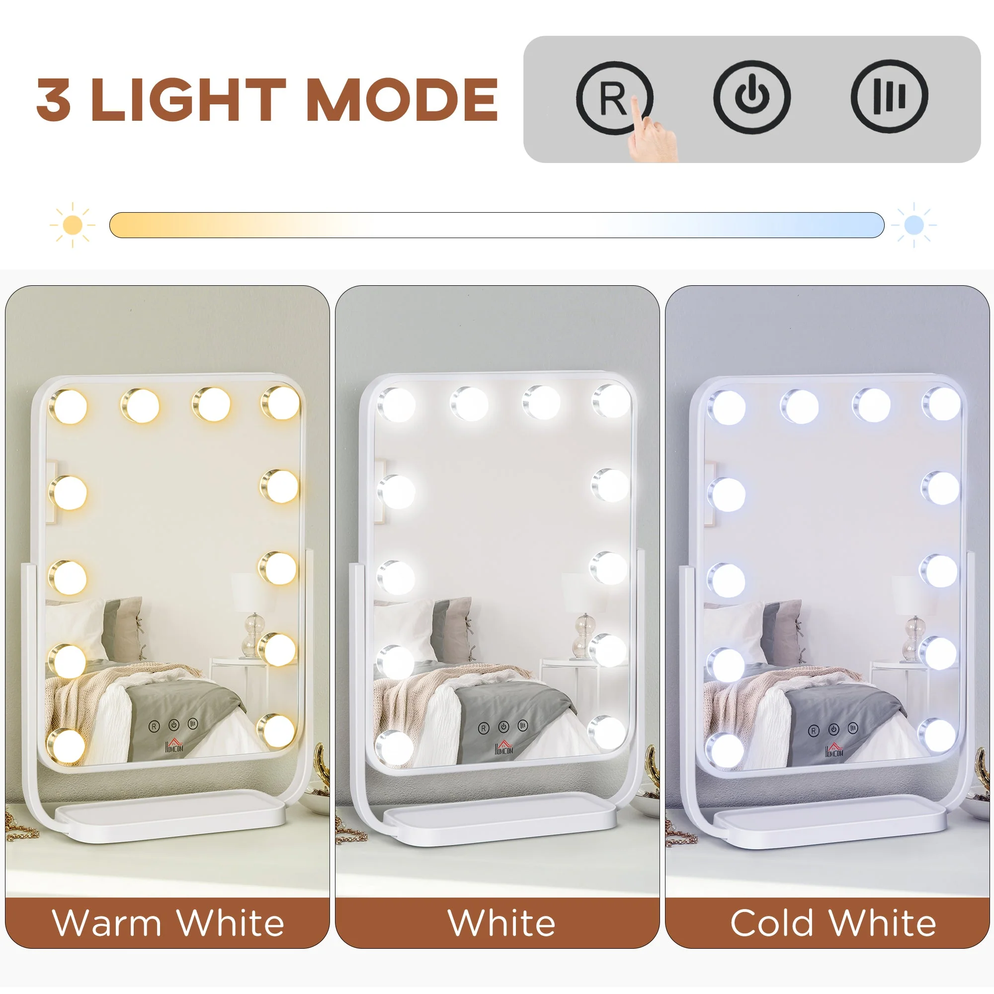 Hollywood Makeup Mirror with LED Lights - Image 5