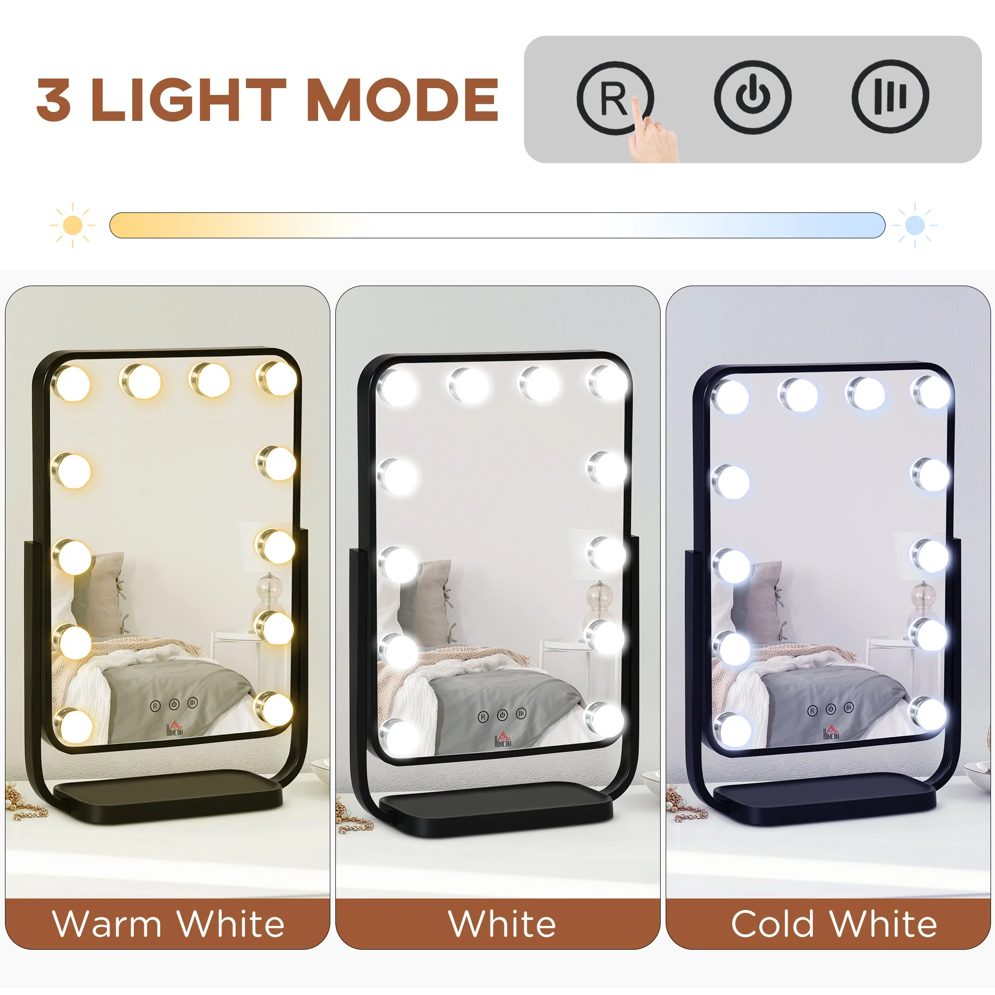 Hollywood Makeup Mirror with LED Lights - Image 6