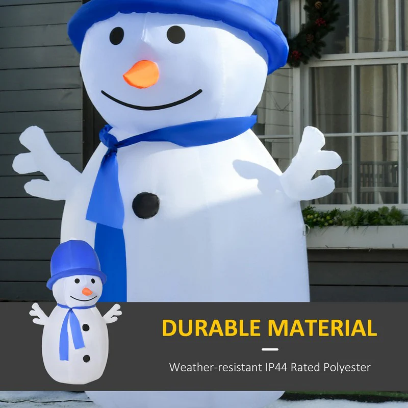 Homcom 1.8m Christmas Inflatable Snowman Outdoor Blow Up Decoration for Garden Lawn - Image 5