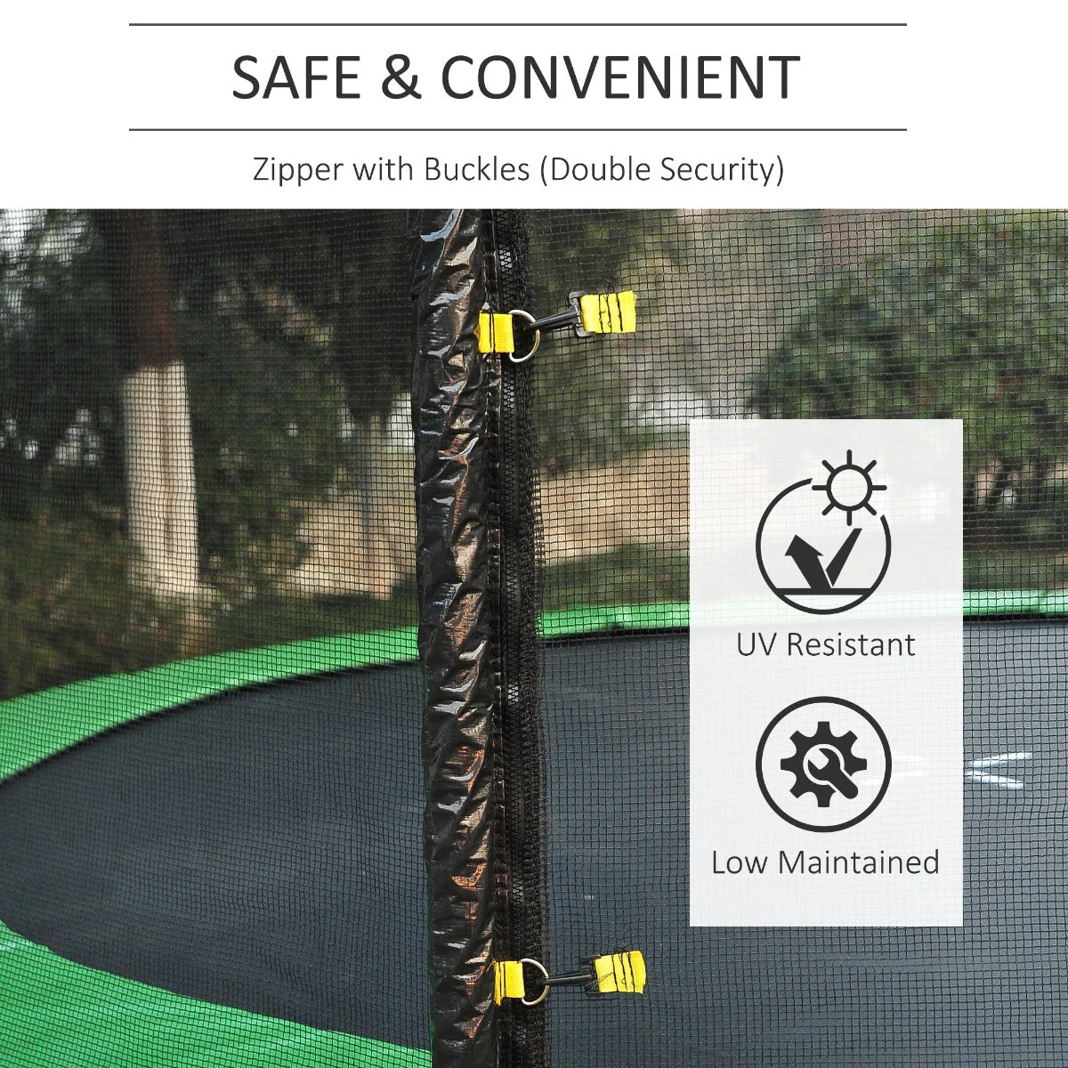 Homcom 10Ft Trampoline Net Replacement Enclosure Black - Image 6