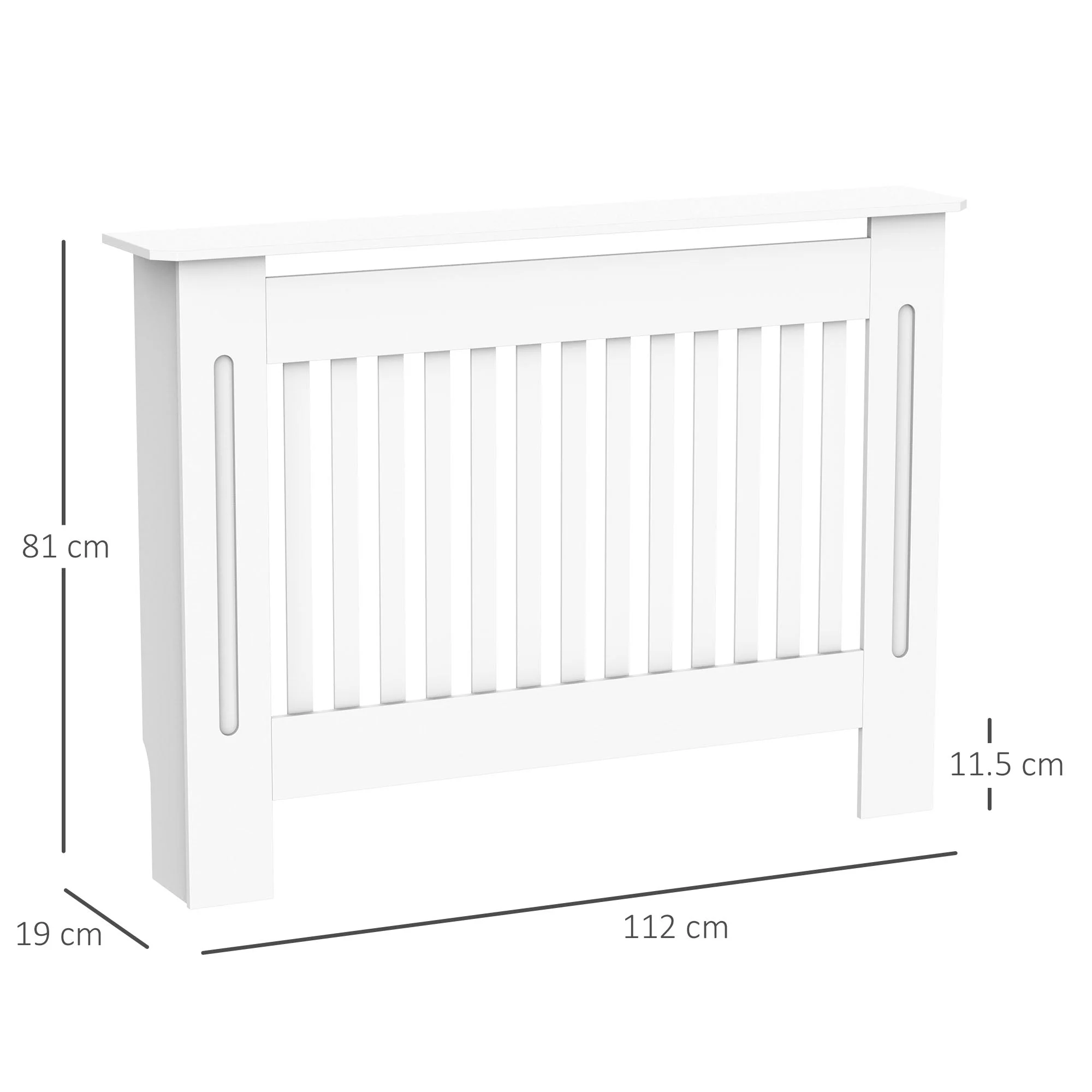 Homcom 112L x 19W x 81H cm Medium-density fibreboard Radiator Cover-White - Image 3