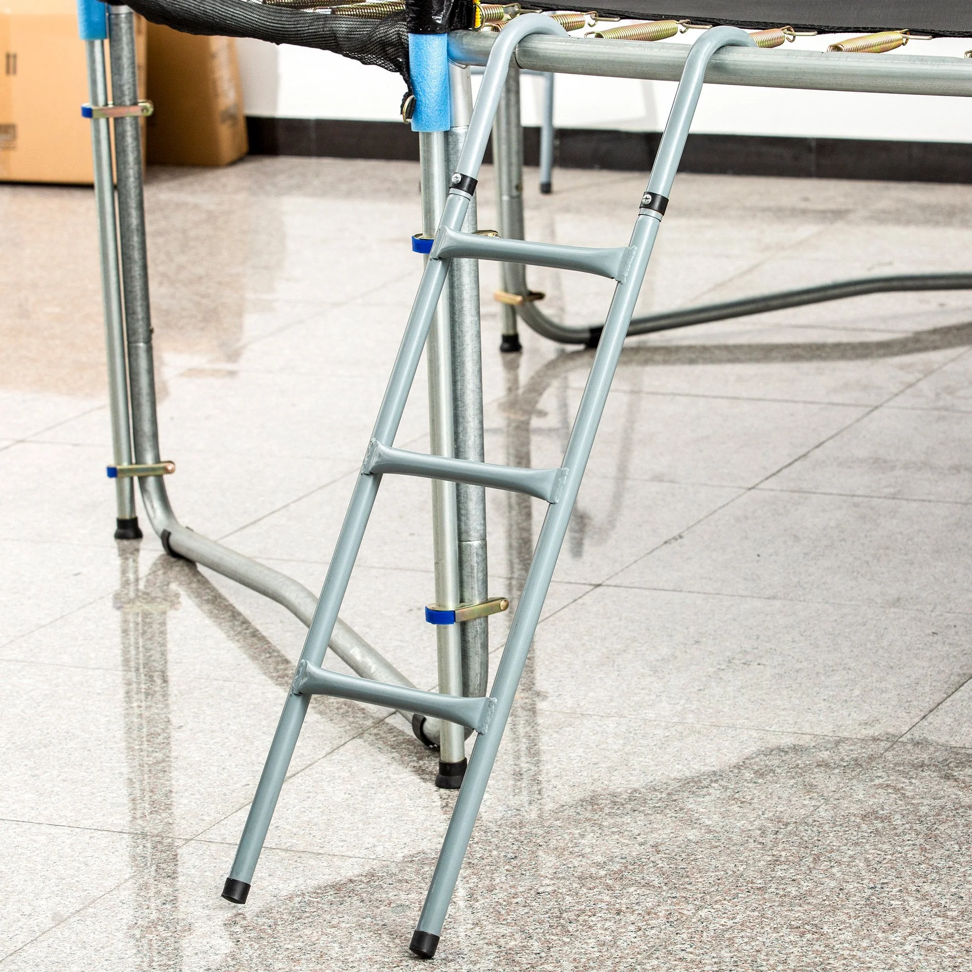 Homcom 12/14ft Trampoline Ladder Galvanized w/ Non-slip Mat - Image 2