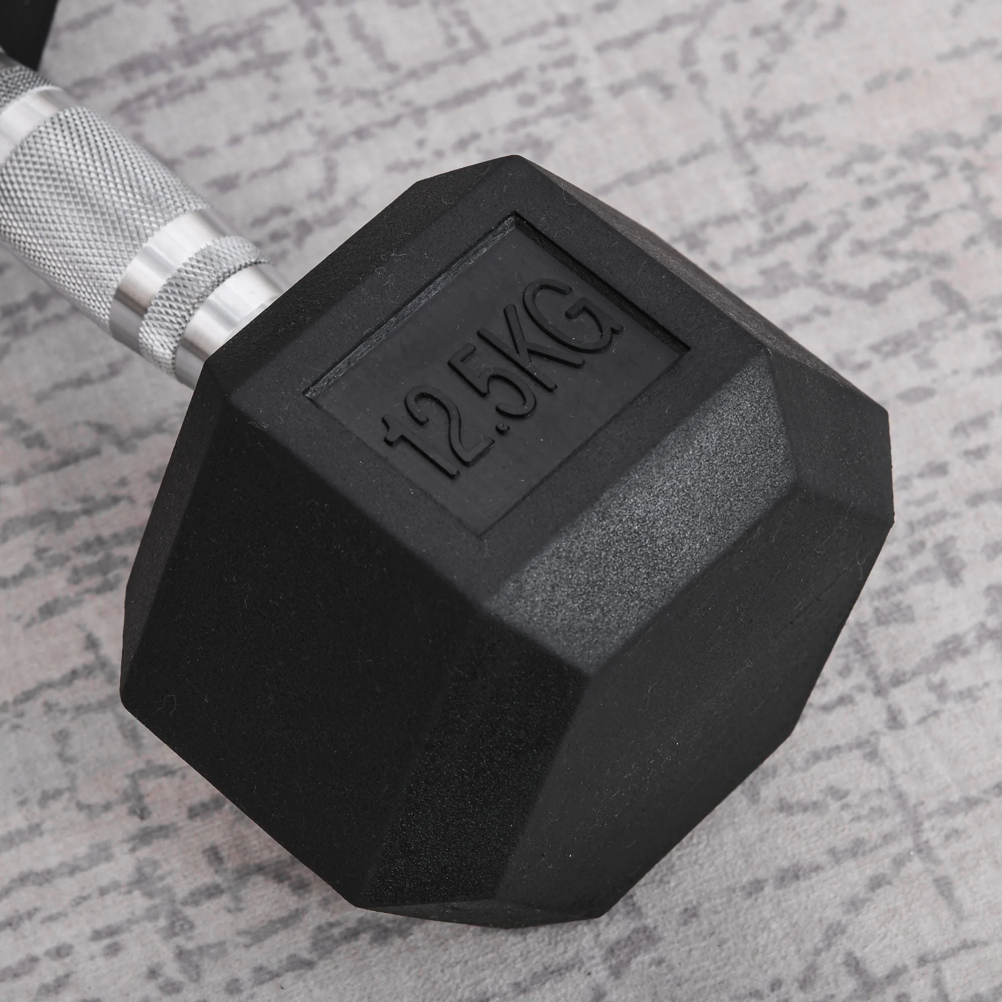 Homcom 12.5KG Single Rubber Hex Dumbbell Portable Hand Weights Dumbbell Home Gym - Image 8