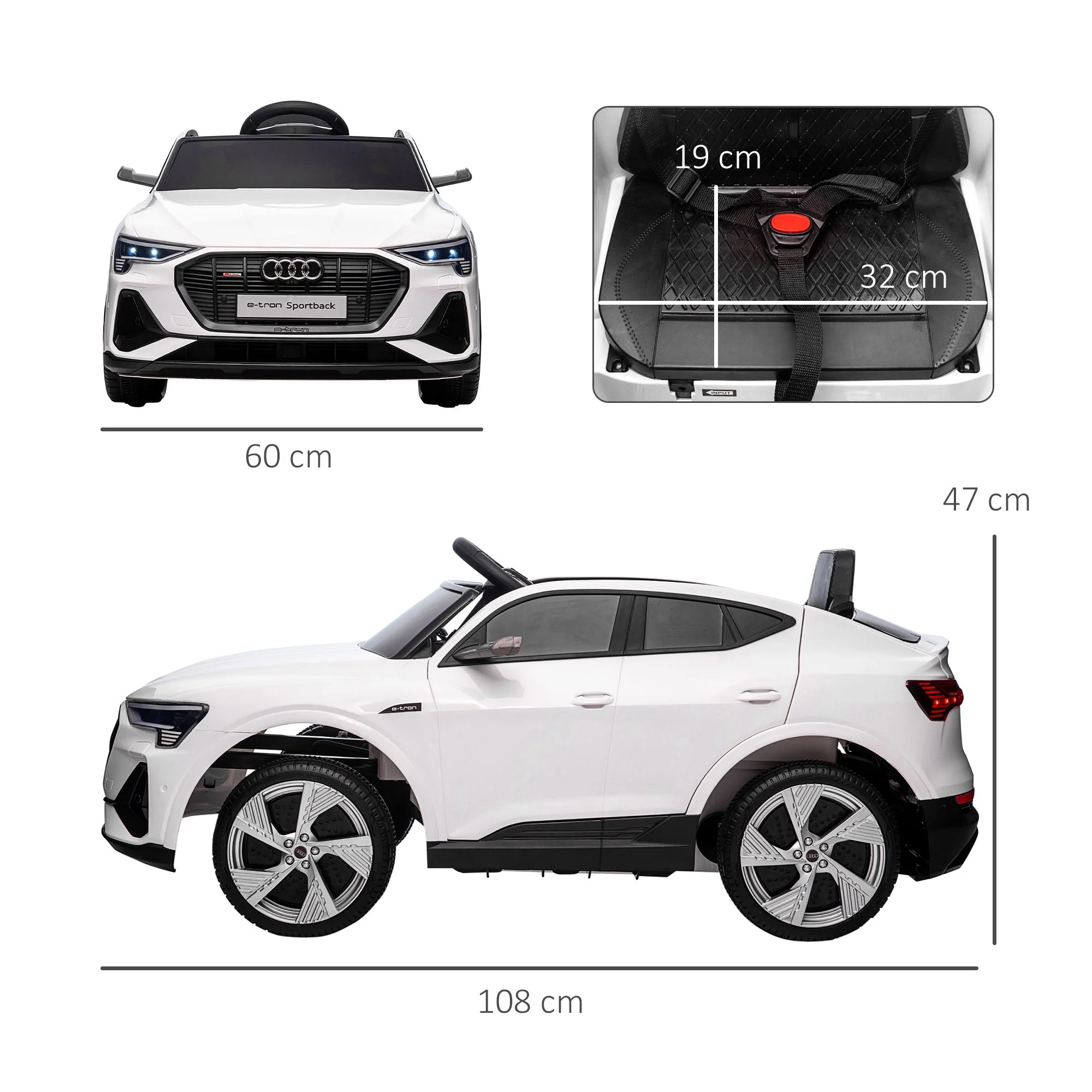Homcom 12V Kids Electric Ride-On Car - Image 3