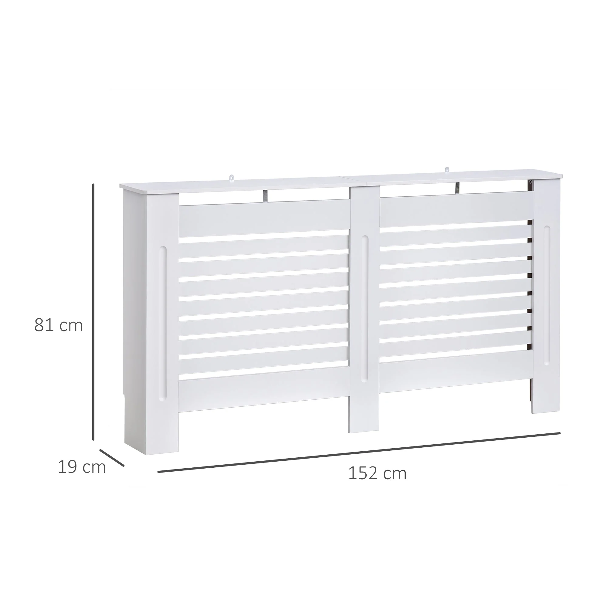 Homcom 152Lx19Wx81H cm Medium-density fibreboard Radiator Cover-White - Image 3