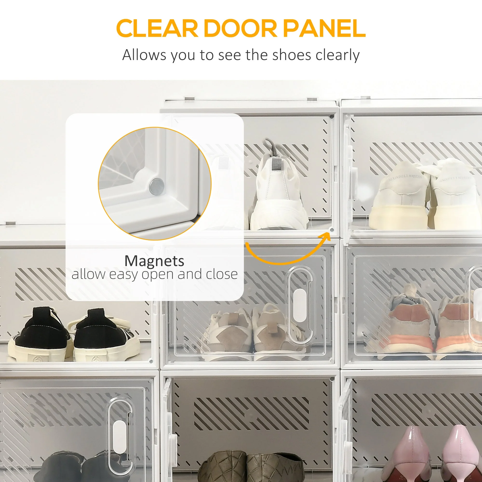 Homcom 18PCS Clear Shoe Box - Image 5