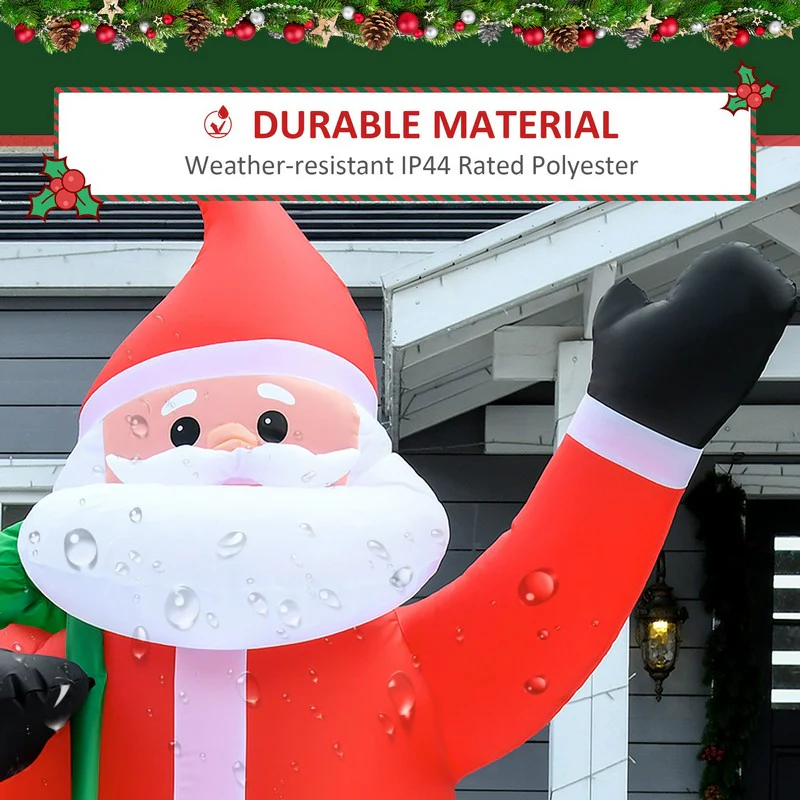 Homcom 2.4m LED Polyester Santa Claus Christmas Inflatable - Image 5