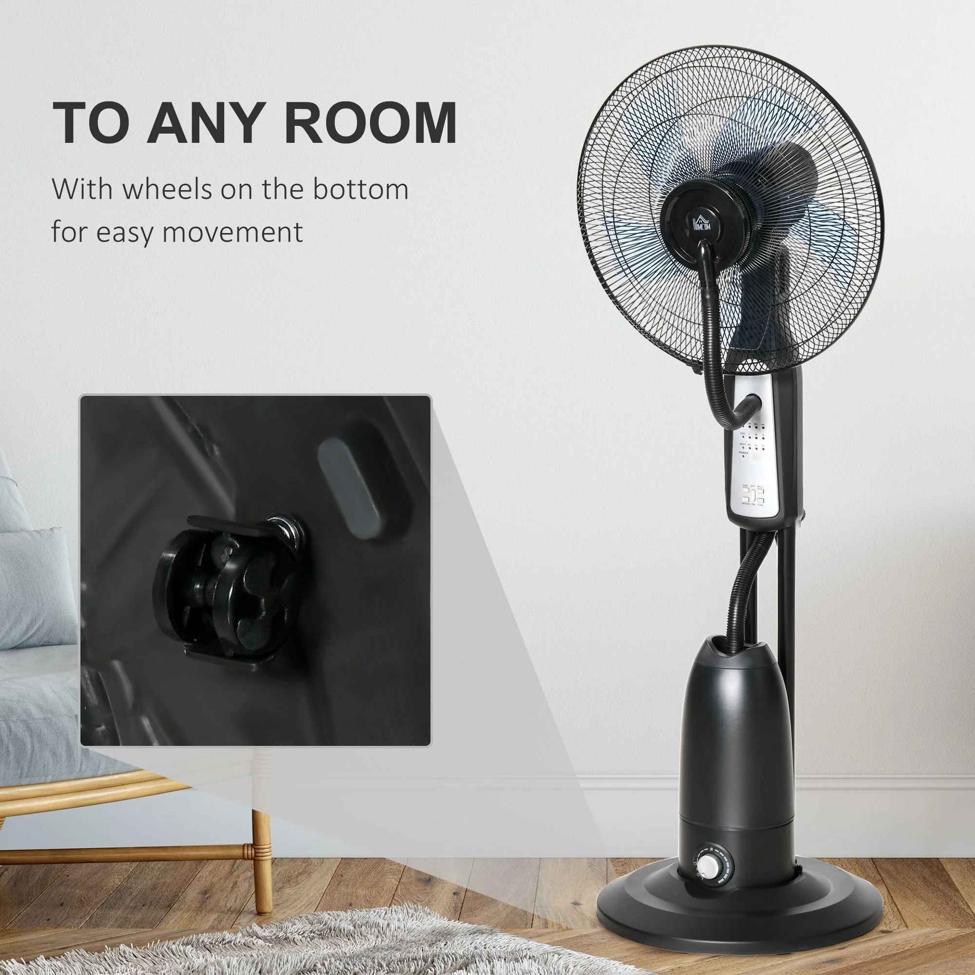 Homcom 2.8 Litre Water Mist Fan With Remote - Image 7