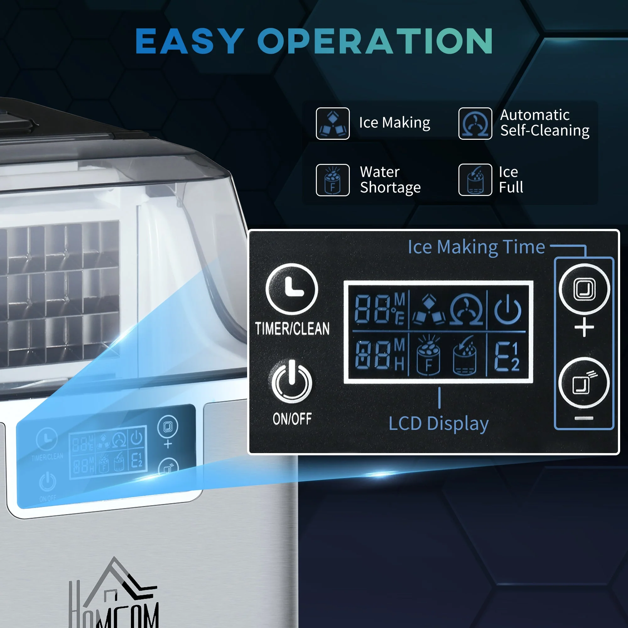 Homcom 20kg Counter Ice Machine - Image 4