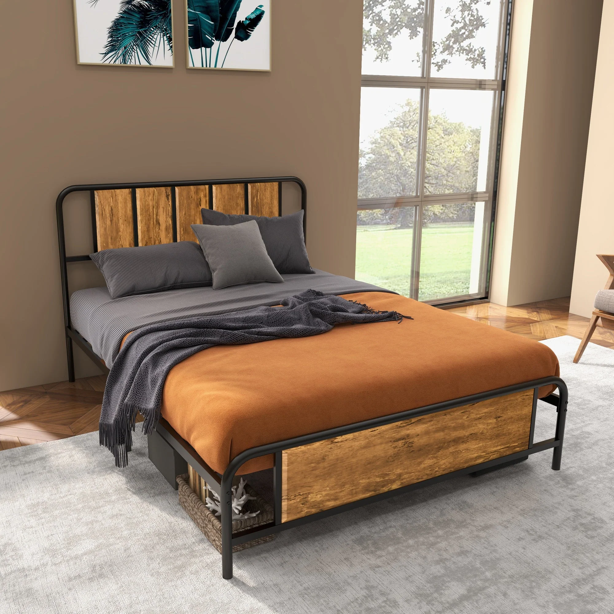 Homcom 25.5cm Double Bed Frame - Image 2