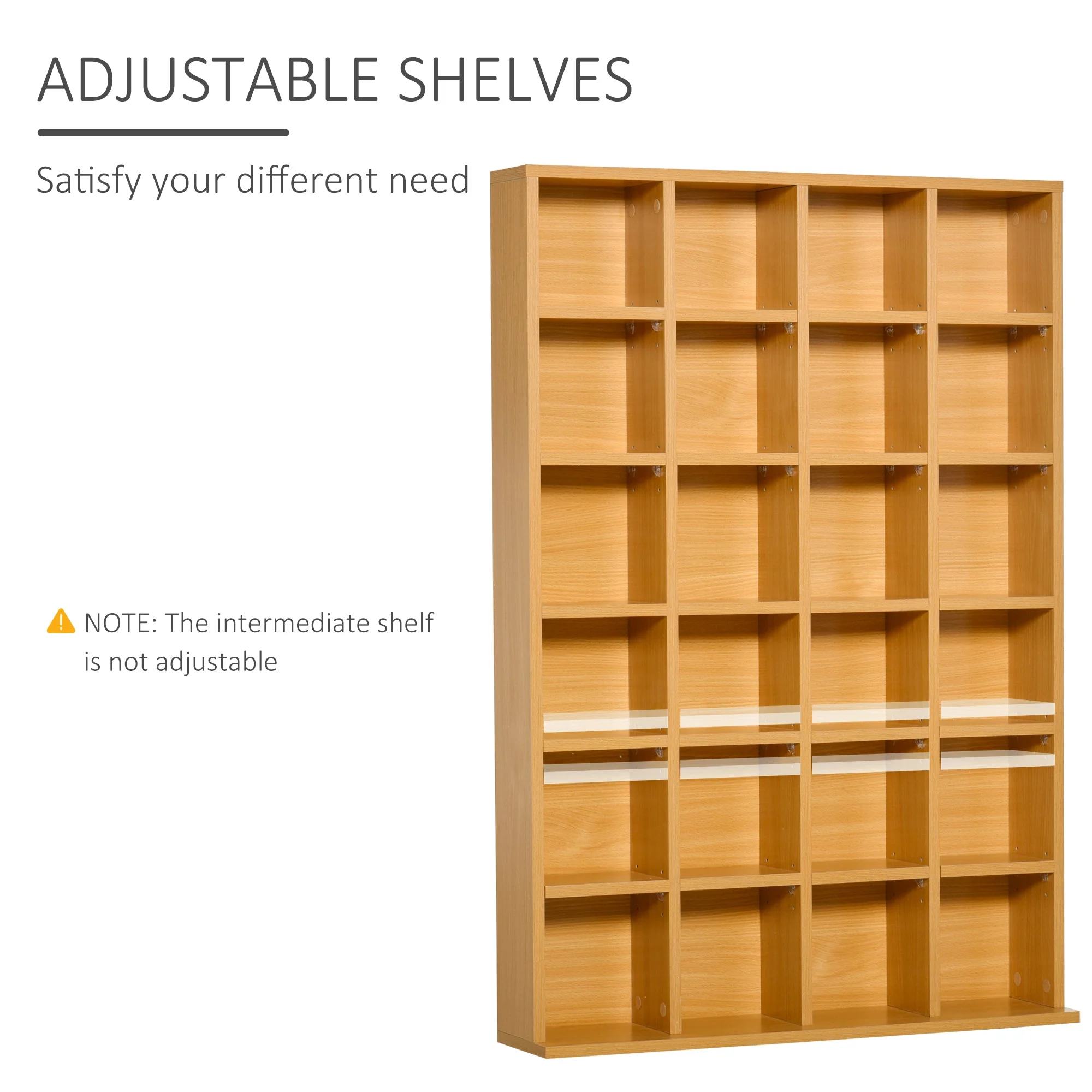 Homcom 26-Section Multimedia Shelving Unit With Adjustable Shelves - Brown - Image 5