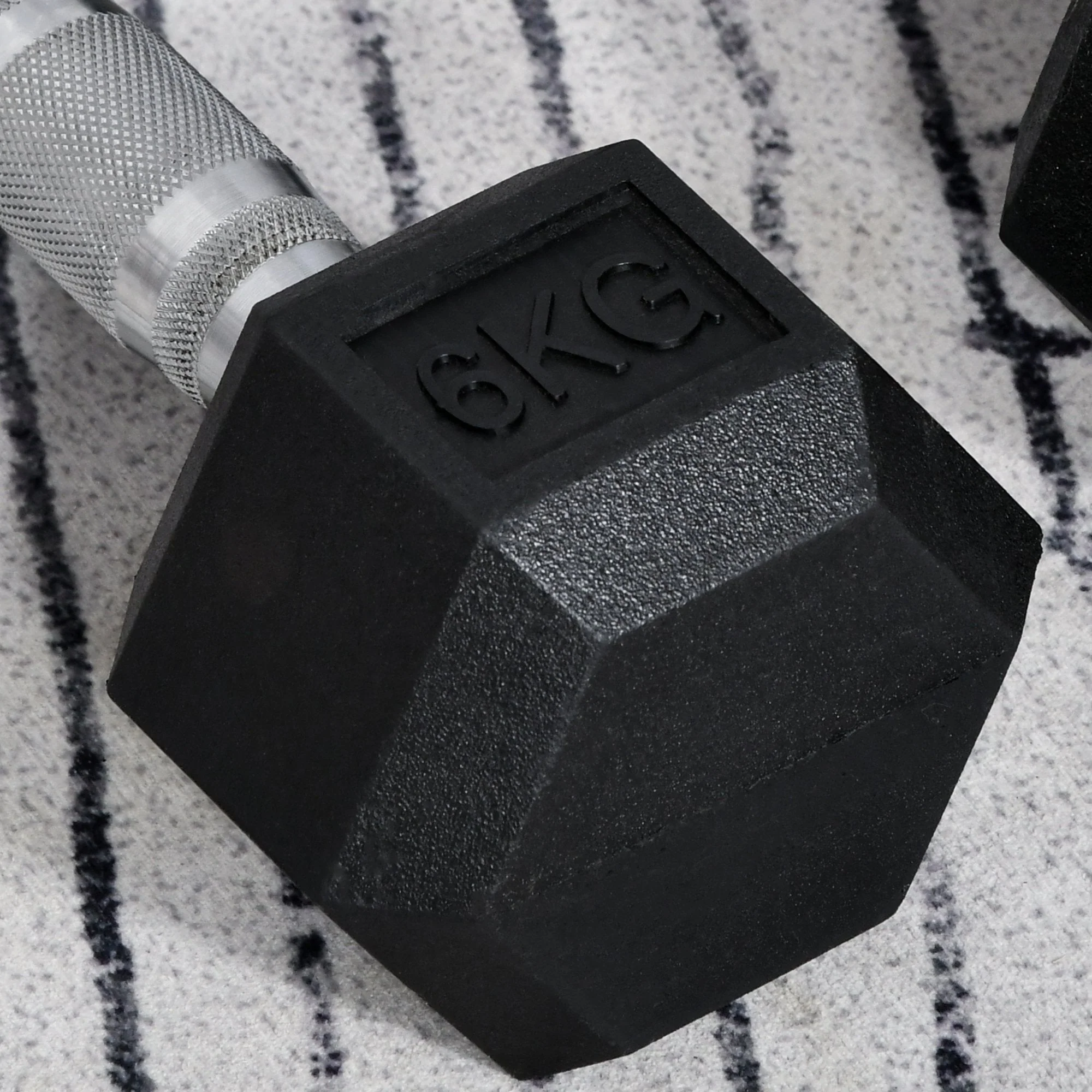 Homcom 2x6kg Hex Dumbbells Set Rubber Dumbbells Weight Lifting Equipment Fitness Home Gym - Image 9