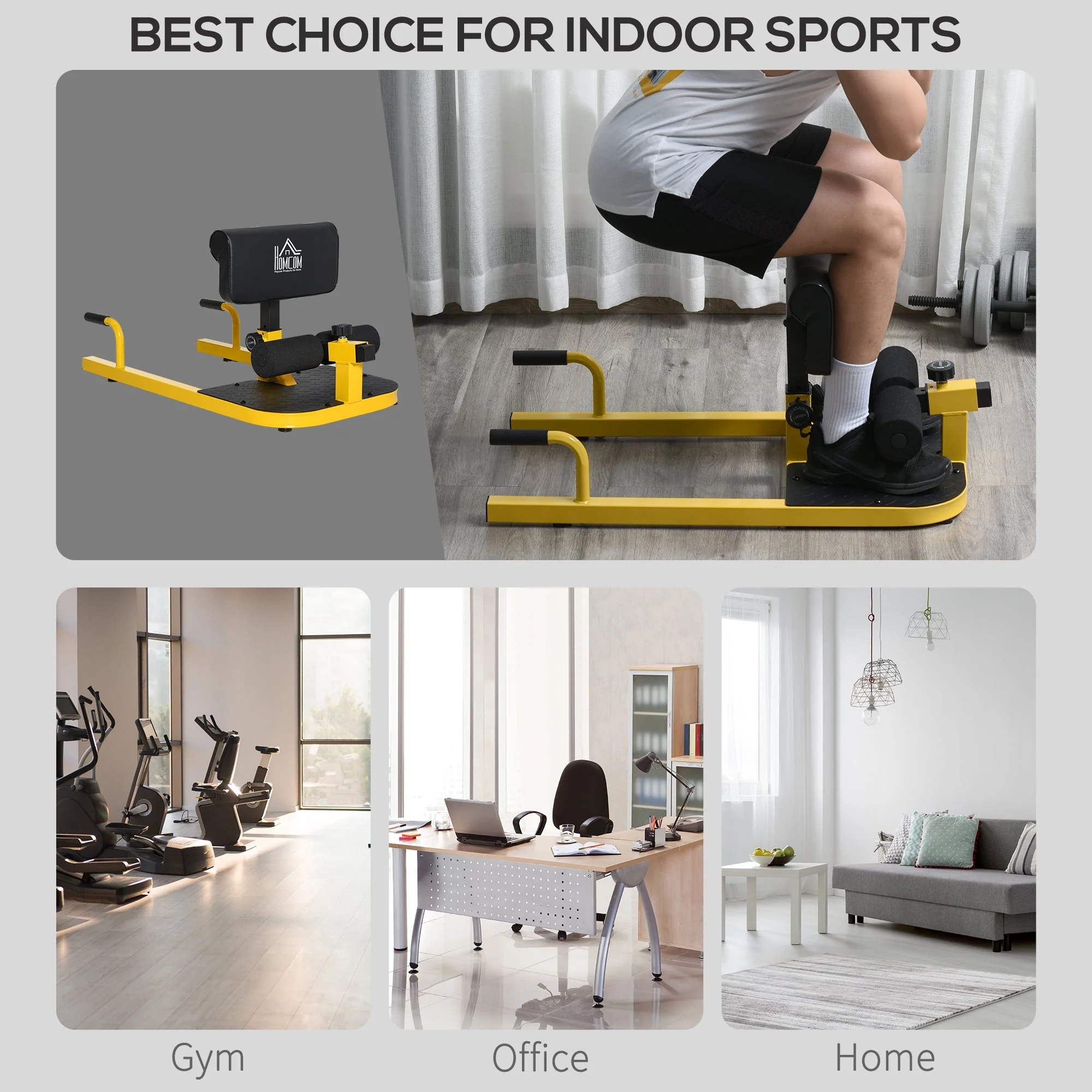 Homcom 3-in-1 Conditioning Compact Full Body Workout Ergonomic Sissy Squat Machine - Image 5