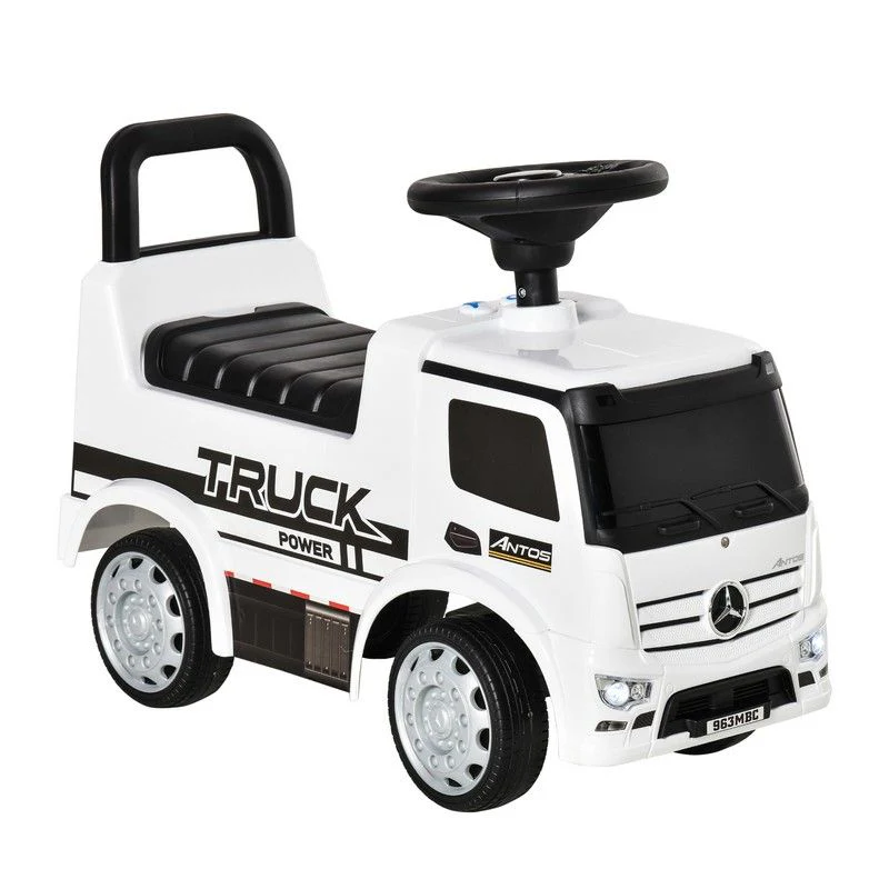 Homcom 3-In-1 Ride On Car Kids Mercedes Truck Storage Handle For 12 - 36 Months White - Image 2