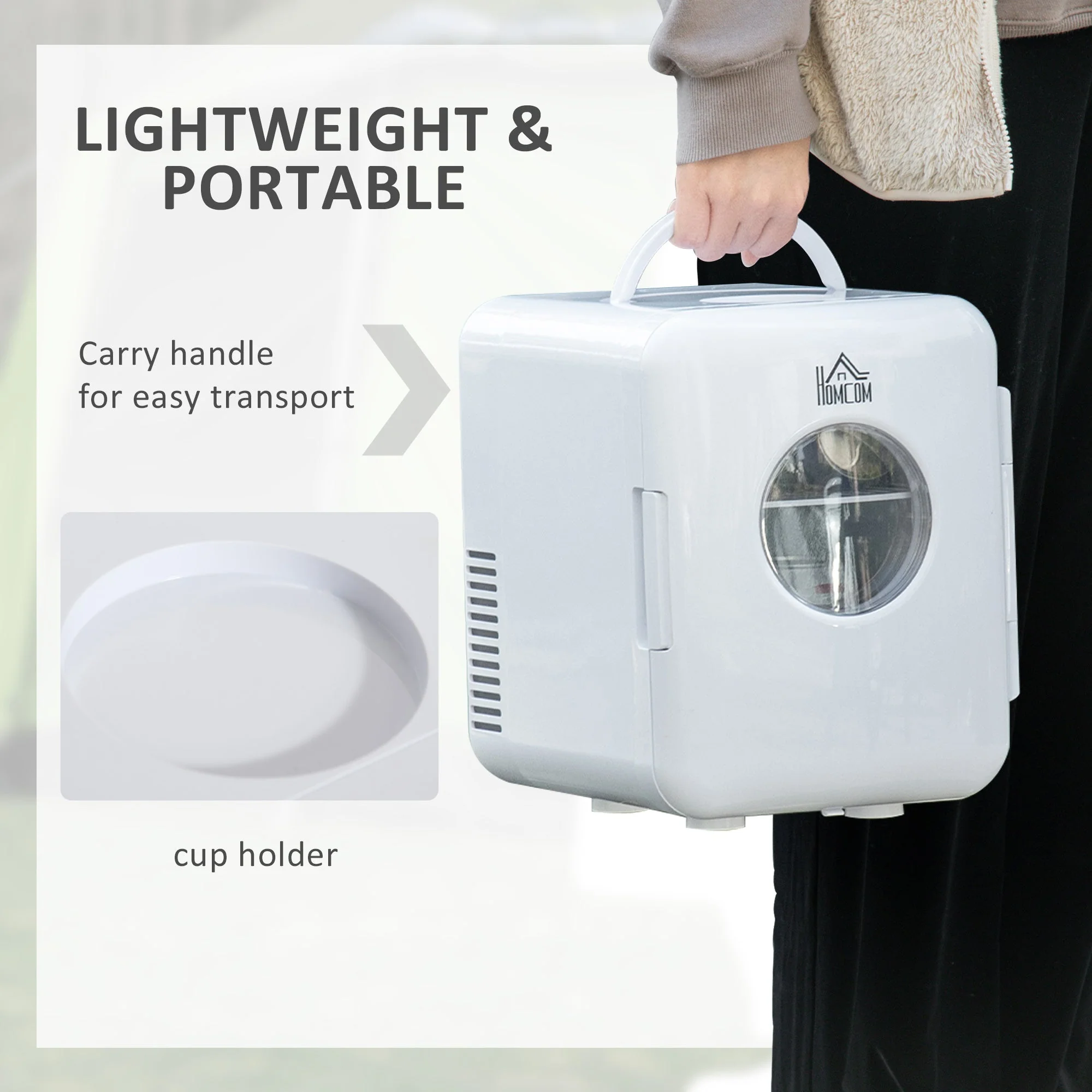 Homcom 4 L/6 Can Mini Fridge - Image 4