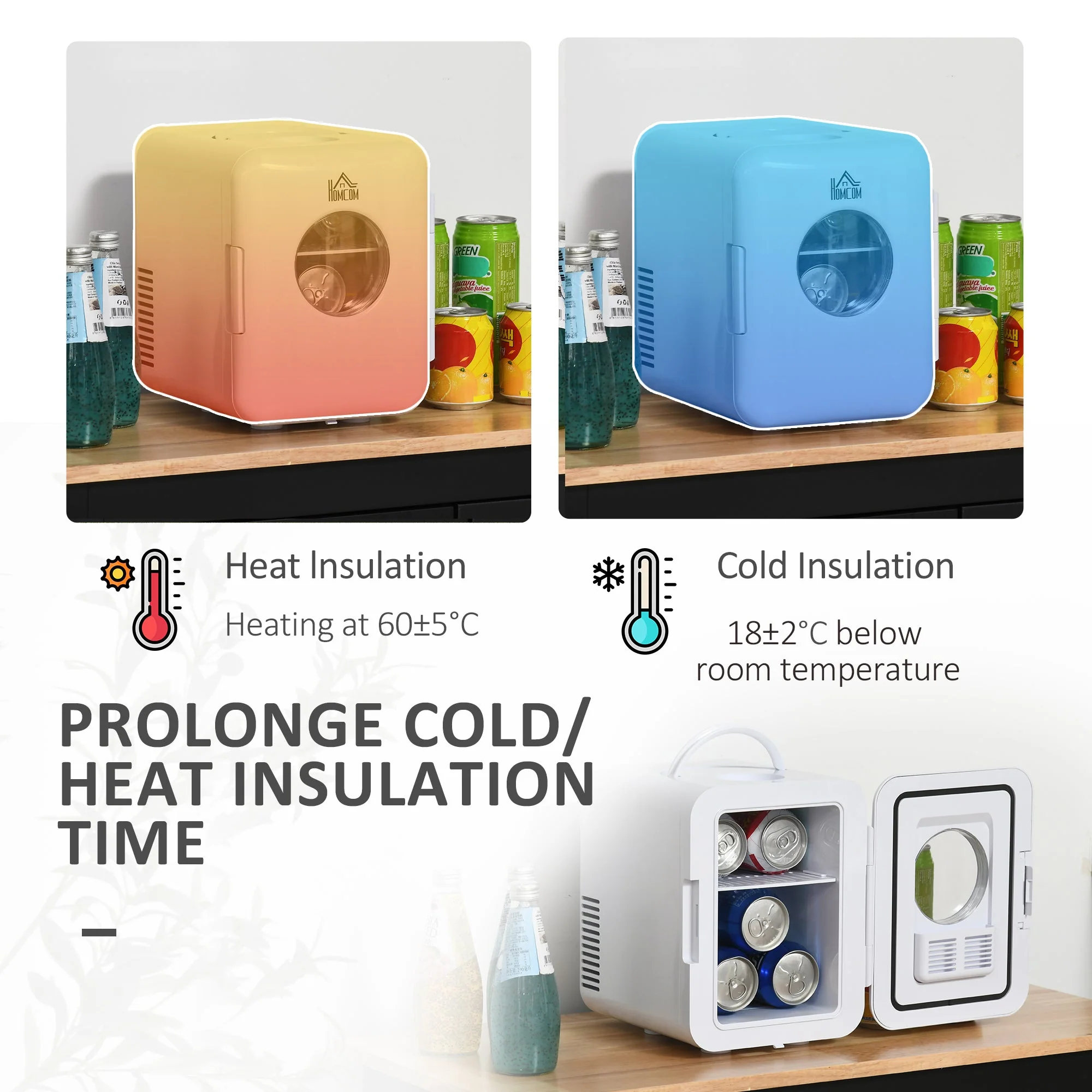 Homcom 4 L/6 Can Mini Fridge - Image 7