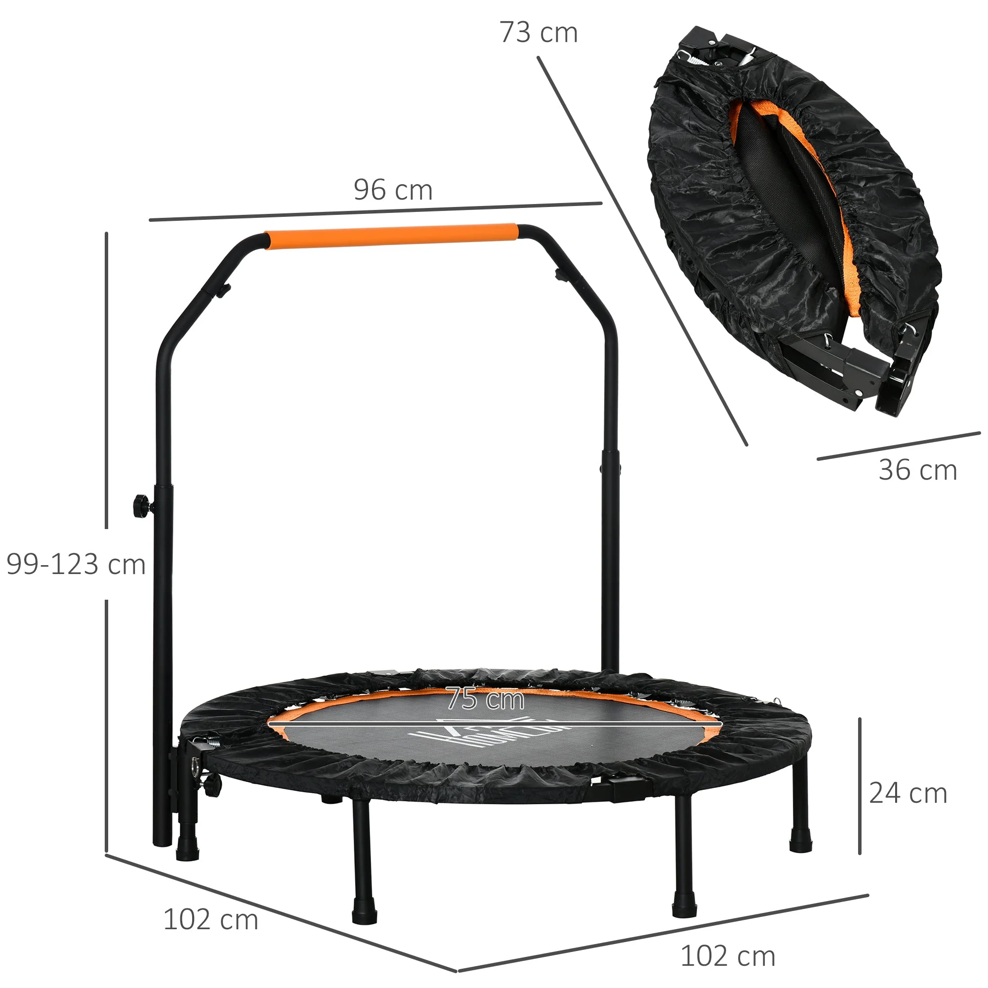 Homcom 40'' Foldable Mini Trampoline - Image 3