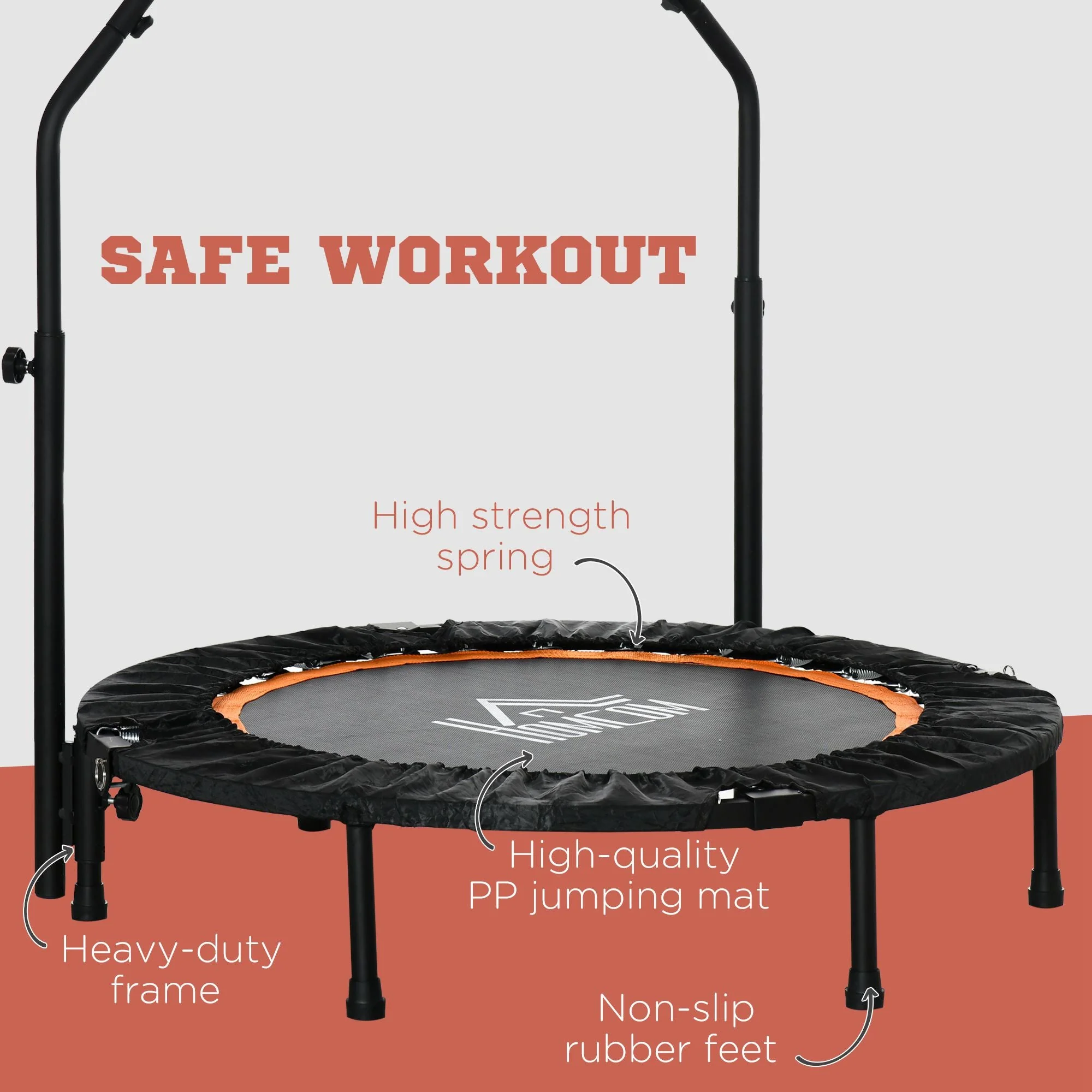 Homcom 40'' Foldable Mini Trampoline - Image 6