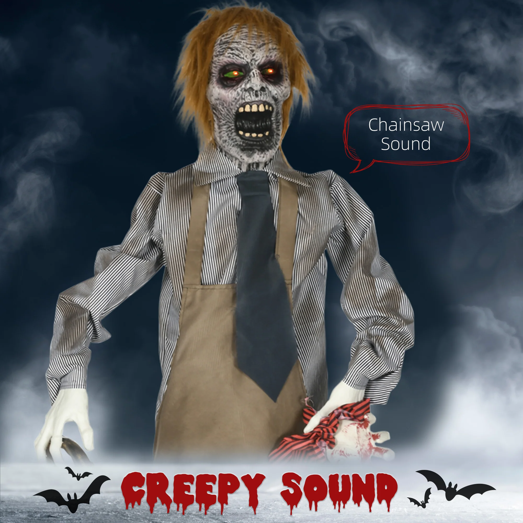 Animated Chainsaw Killer Halloween Decoration - 170cm - Image 3